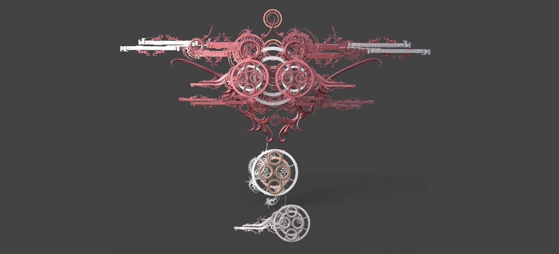 Steampunk mech decice Low-poly 3D model_1