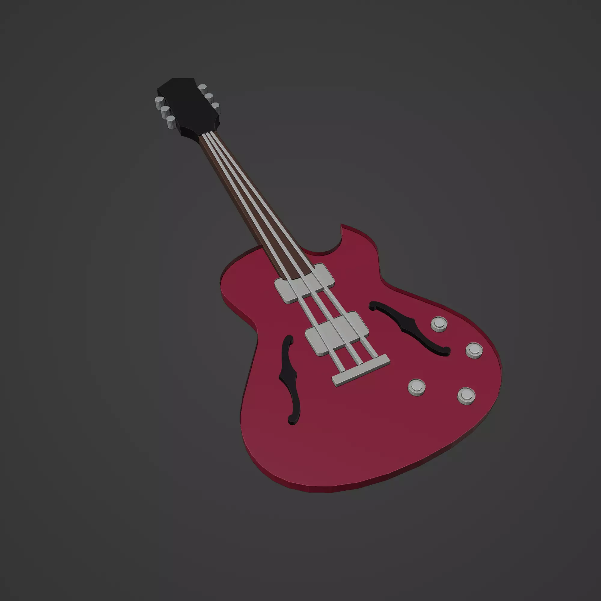 Guitar Low-poly 3D model_0