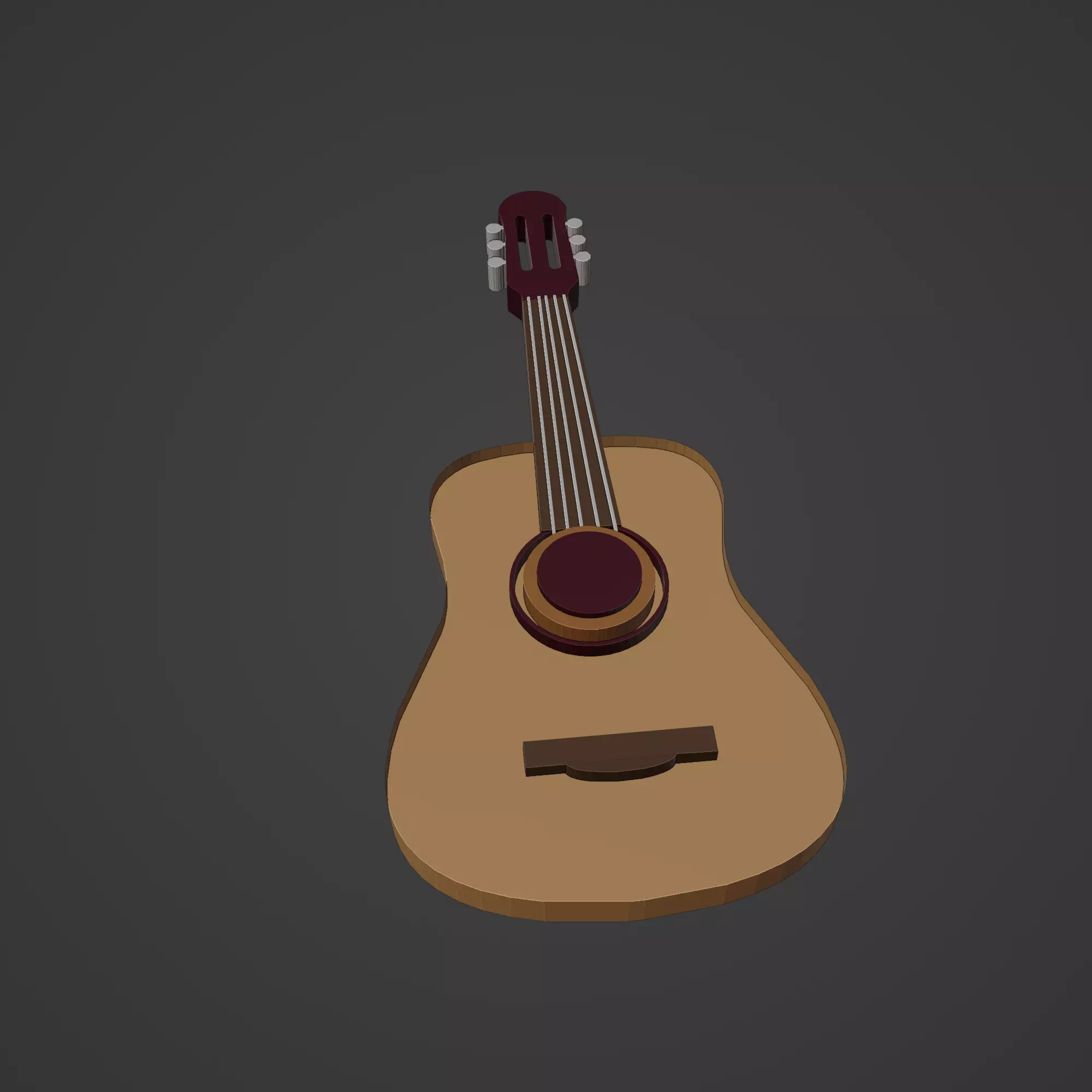 Guitar Low-poly 3D model_0