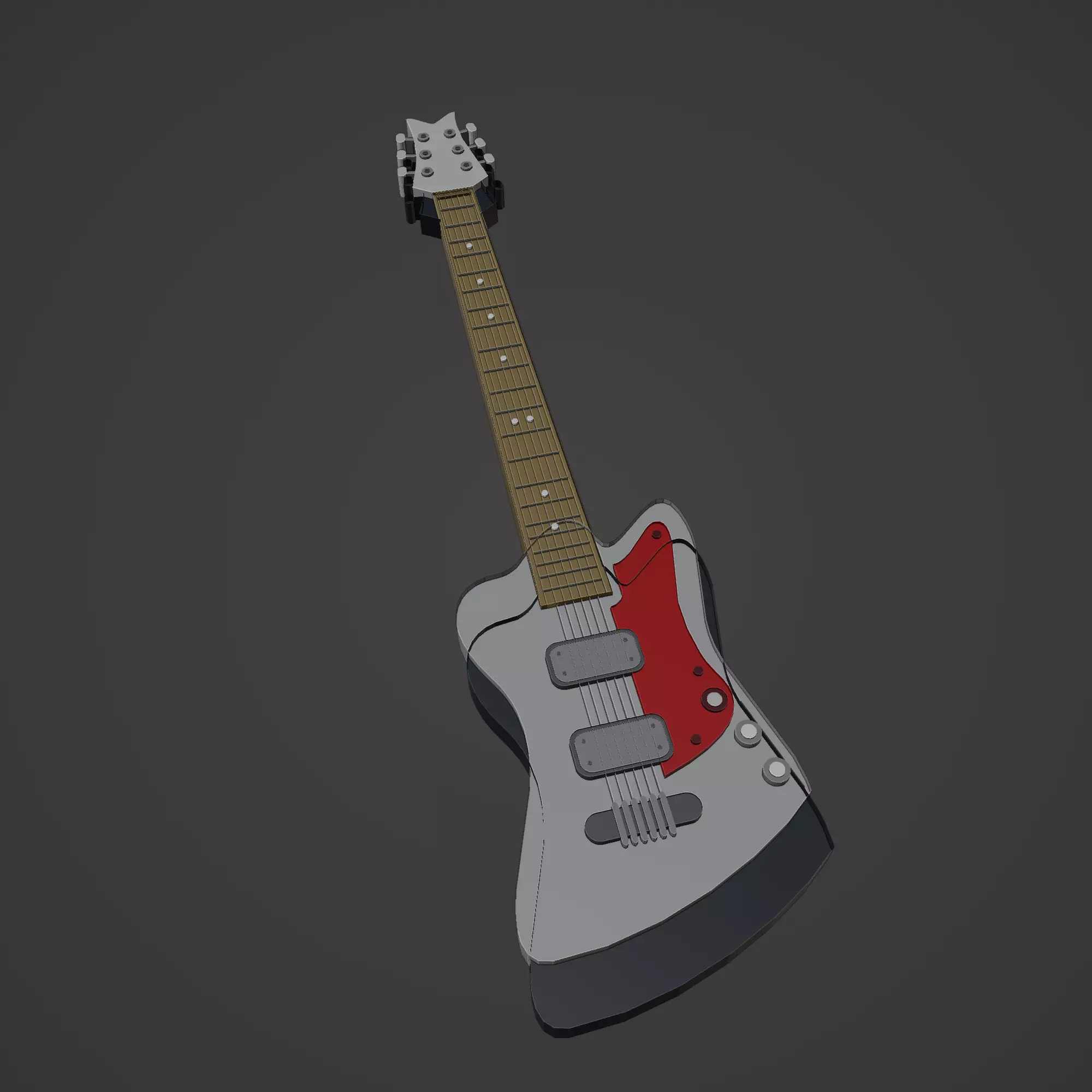 Guitar Low-poly 3D model_0