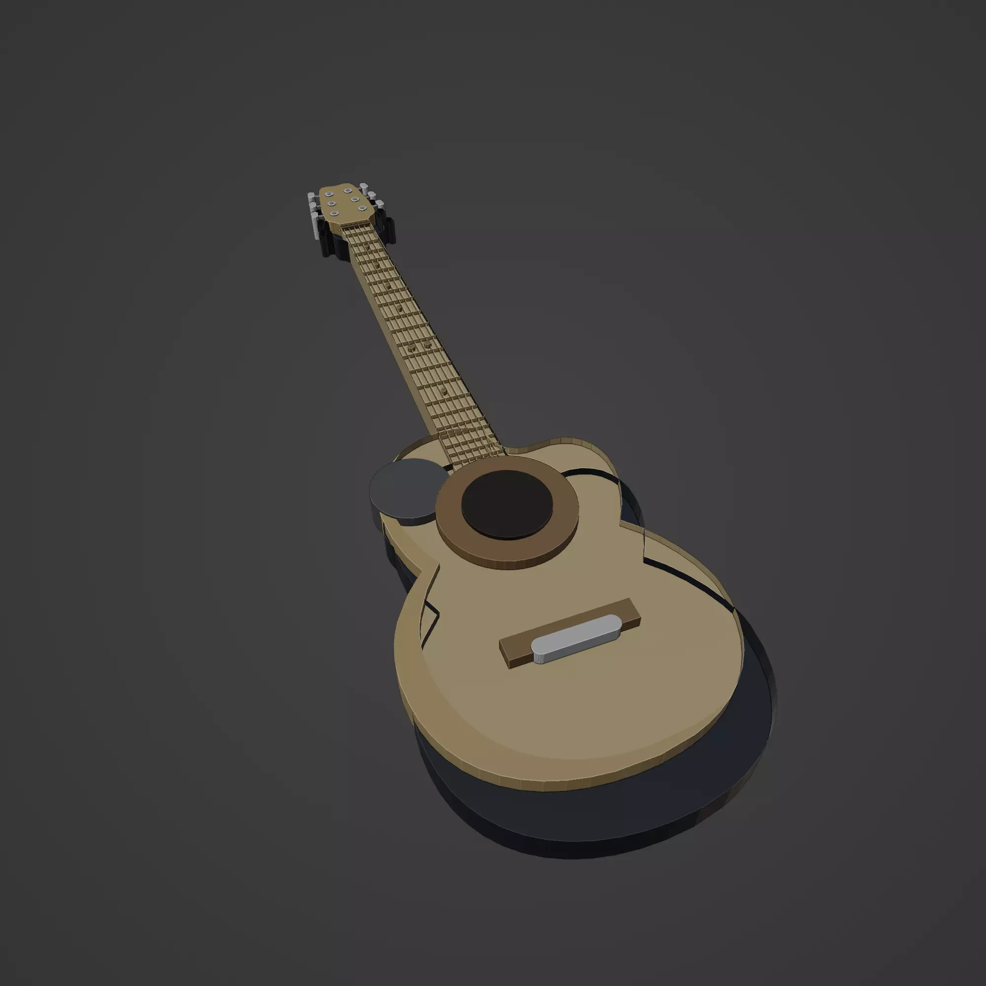 Guitar Low-poly 3D model_0