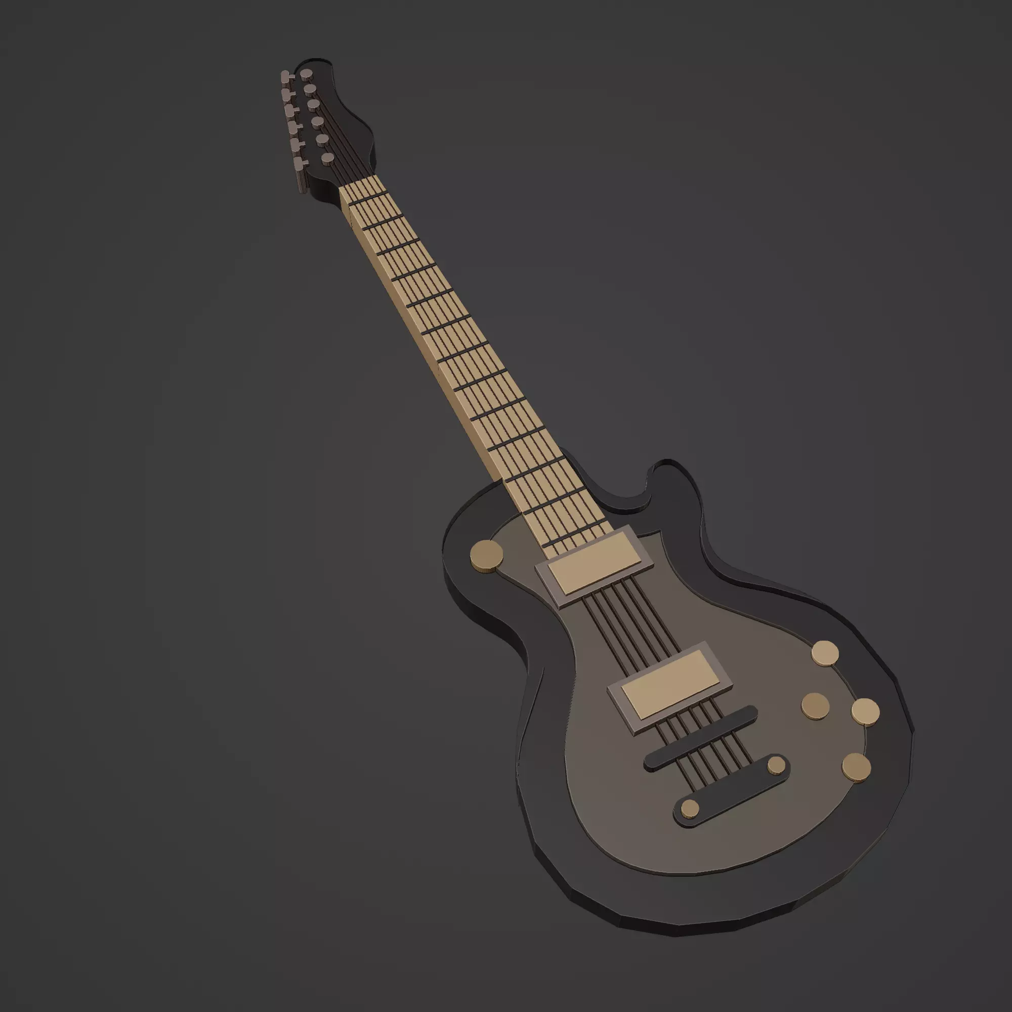 Guitar Low-poly 3D model_0