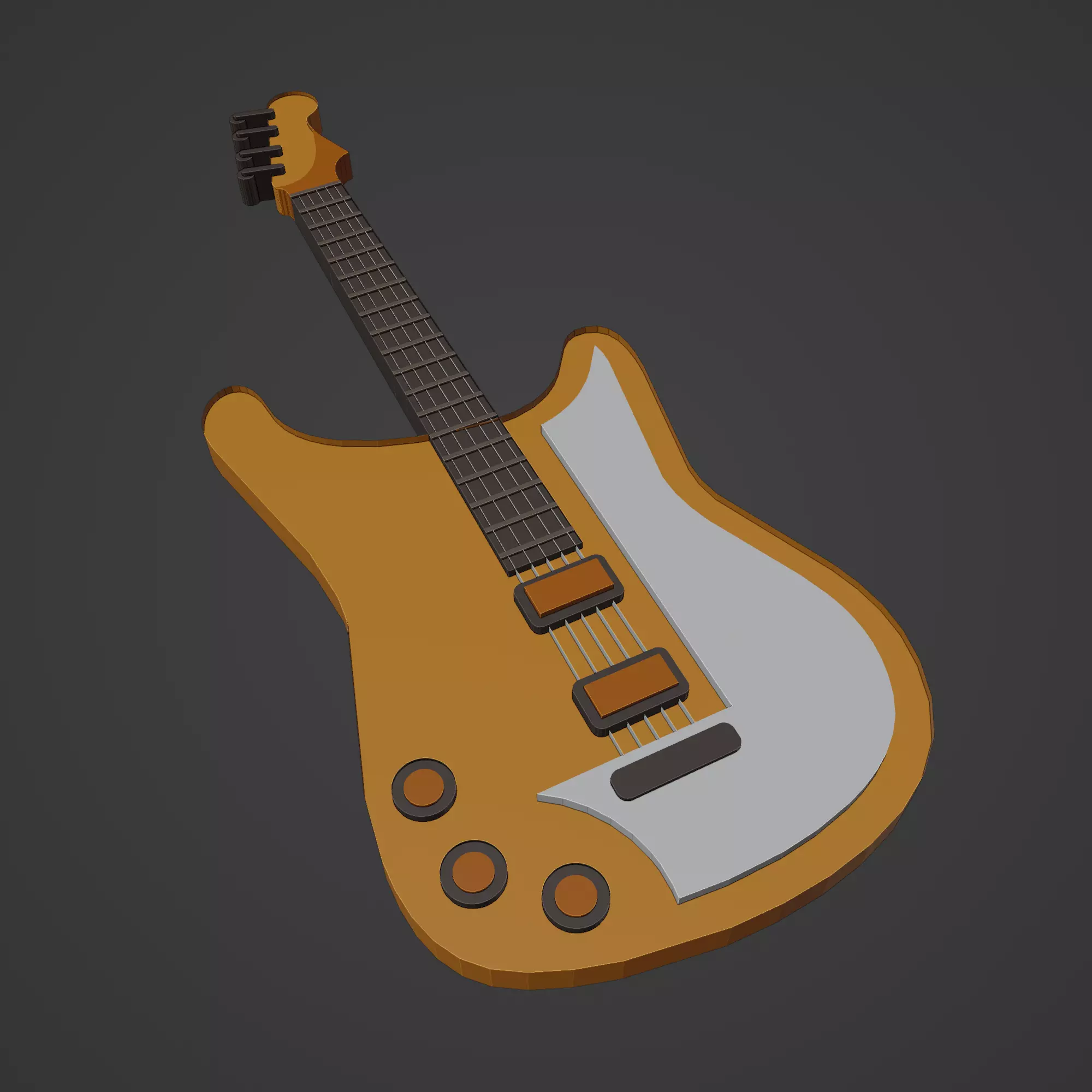 Guitar Low-poly 3D model_0