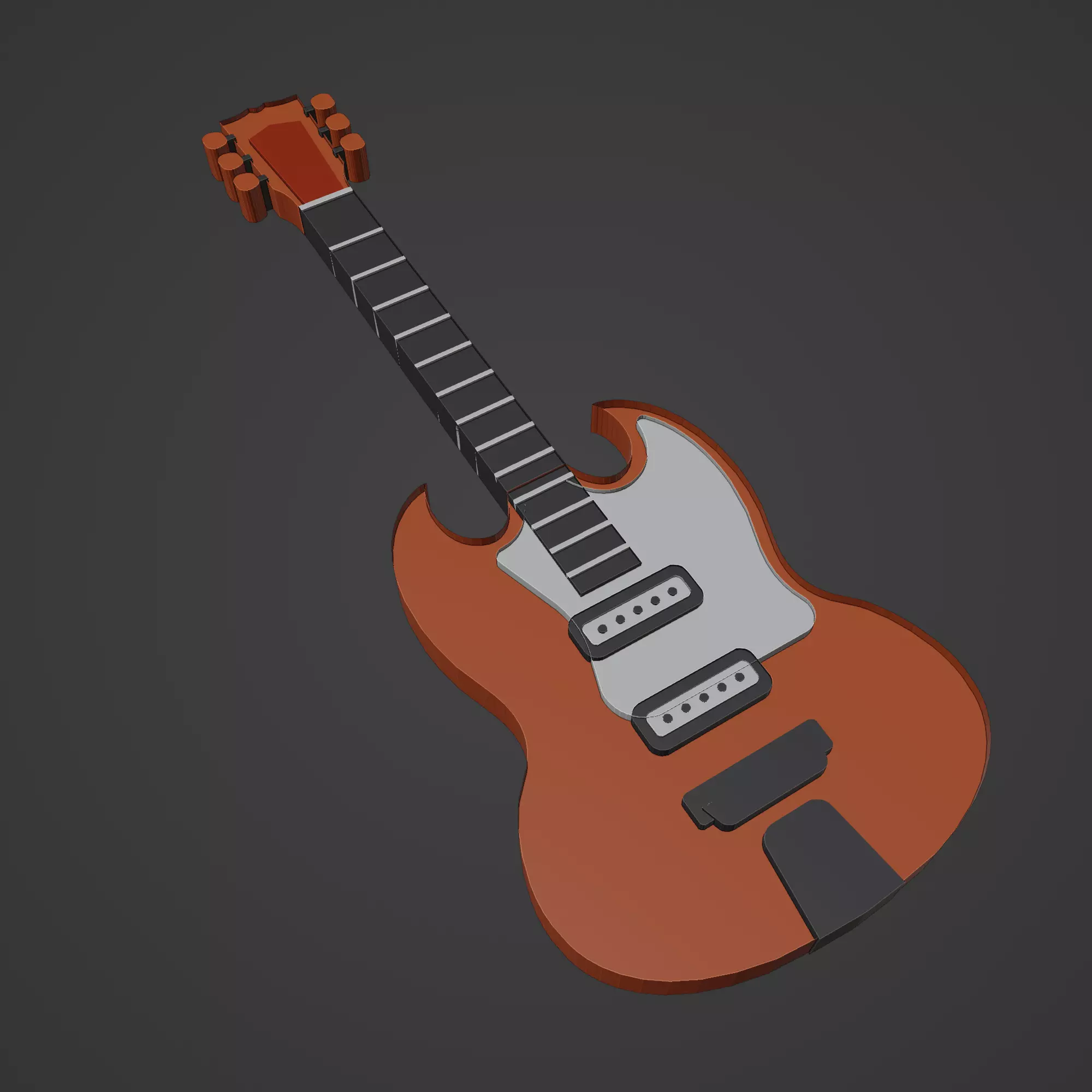 Guitar Low-poly 3D model_0