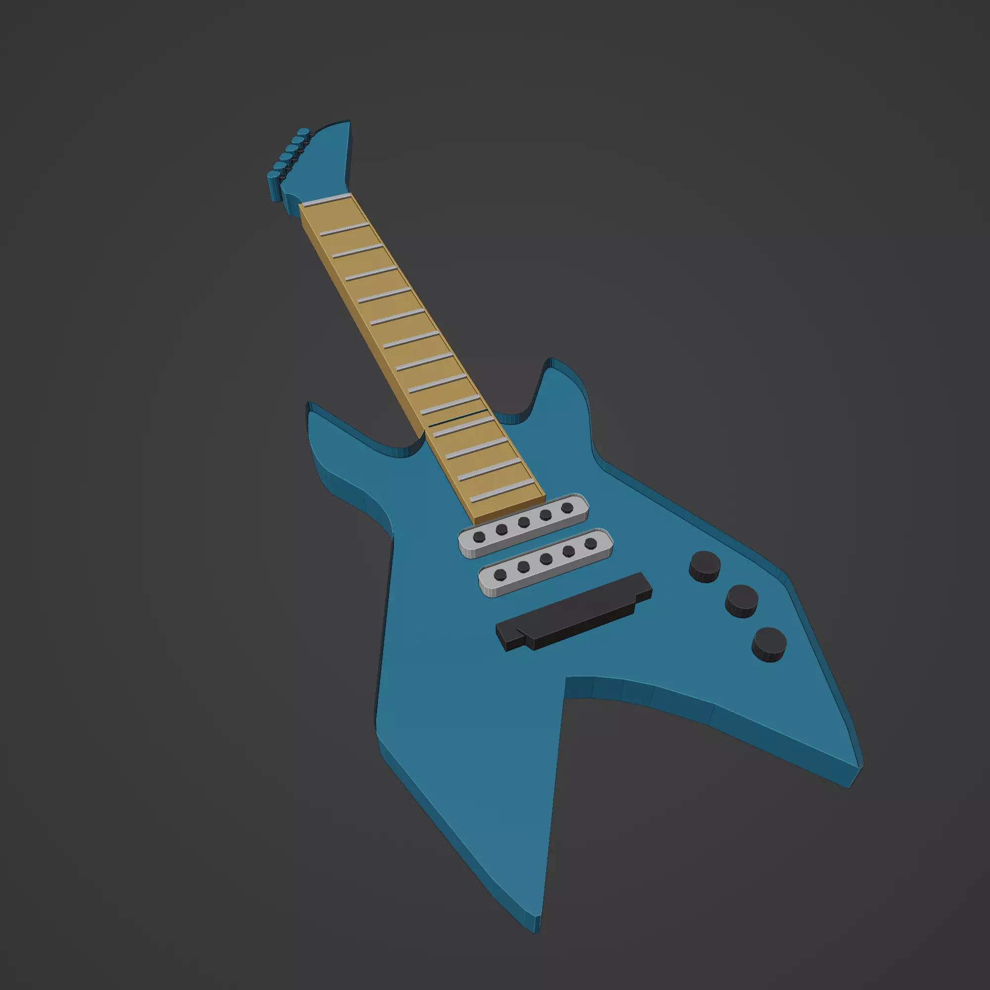 Guitar Low-poly 3D model_0