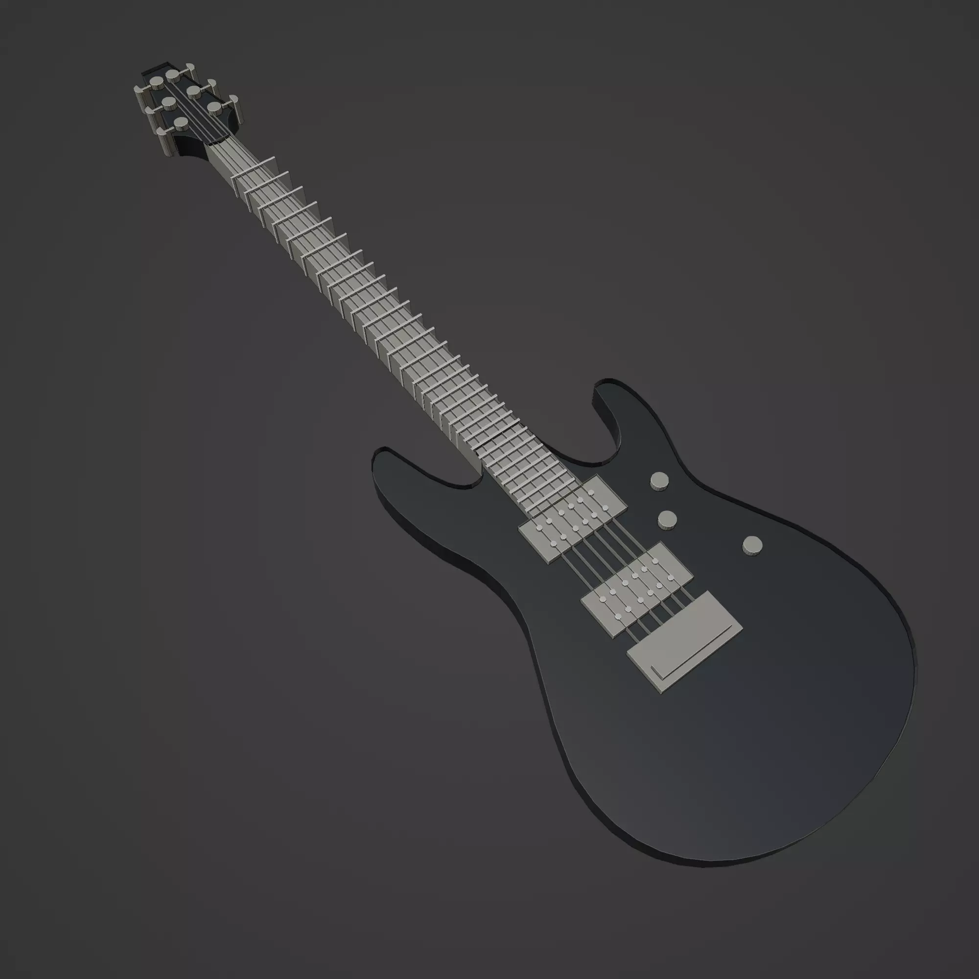 Guitar Low-poly 3D model_0