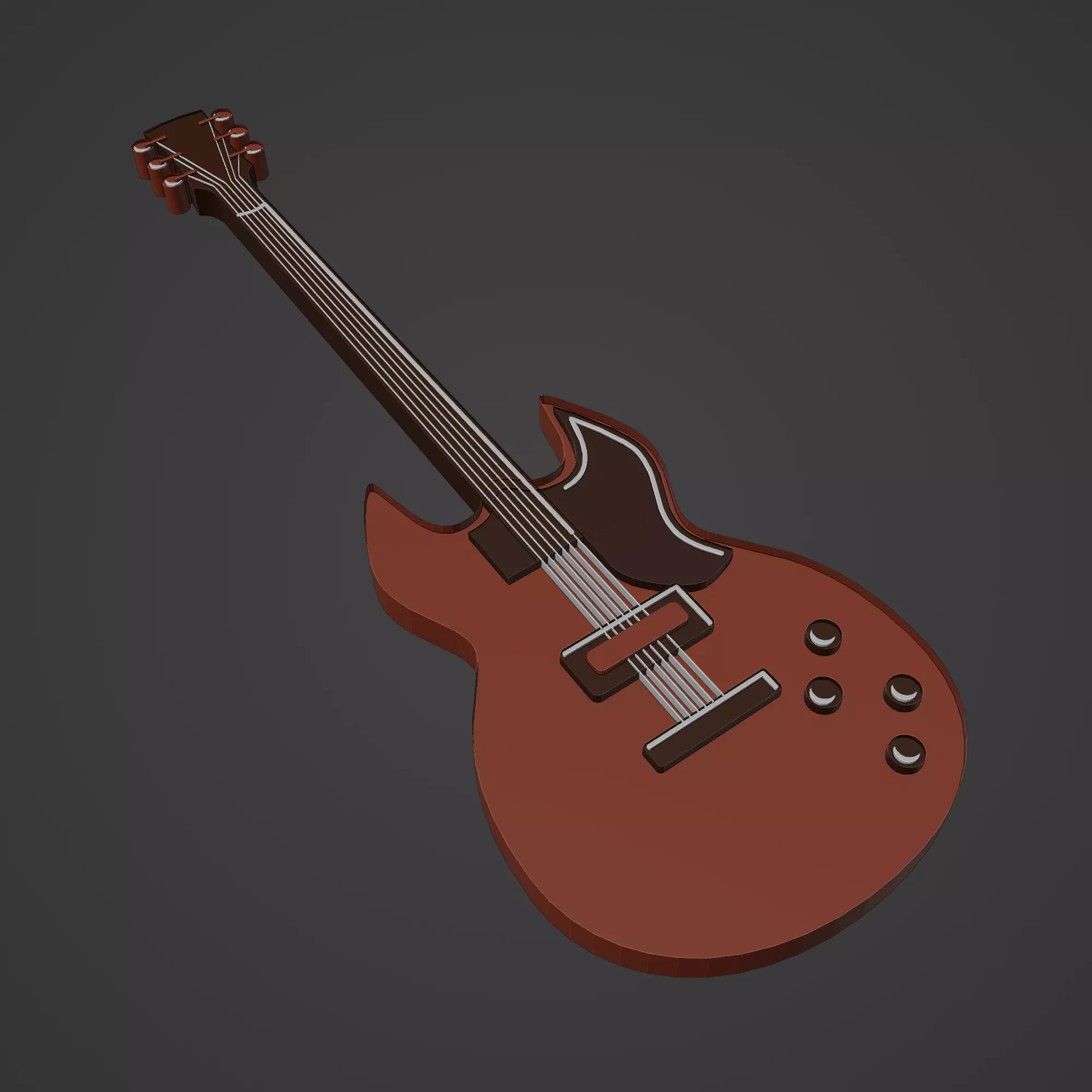 Guitar Low-poly 3D model_0