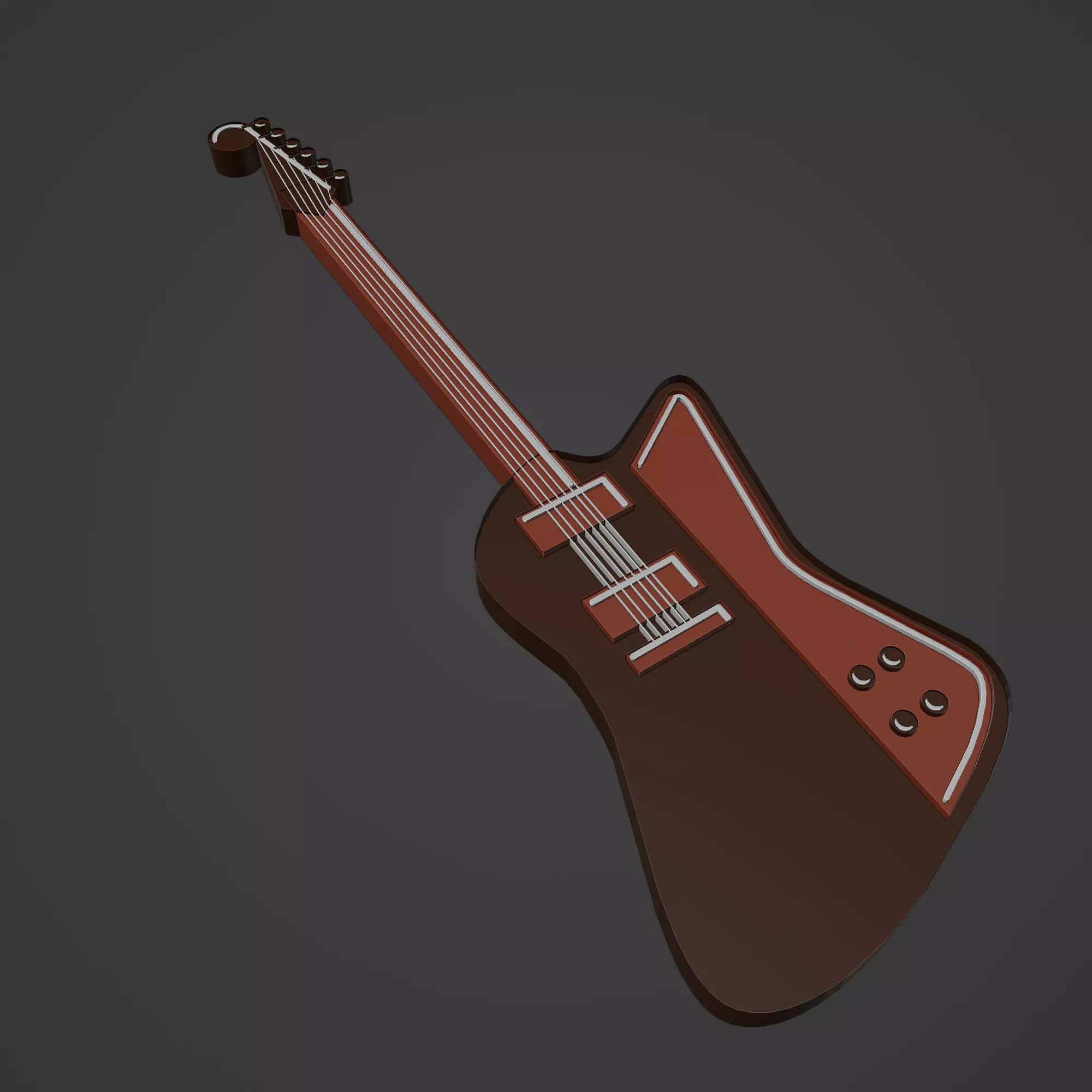 Guitar Low-poly 3D model_0