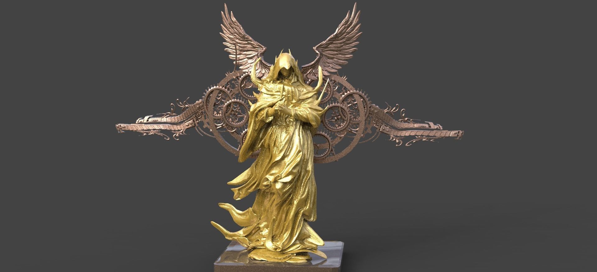 Fallen Angel mech wings 3D model_1