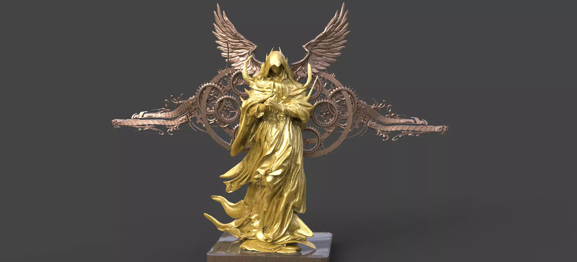 Fallen Angel mech wings 3D model_0