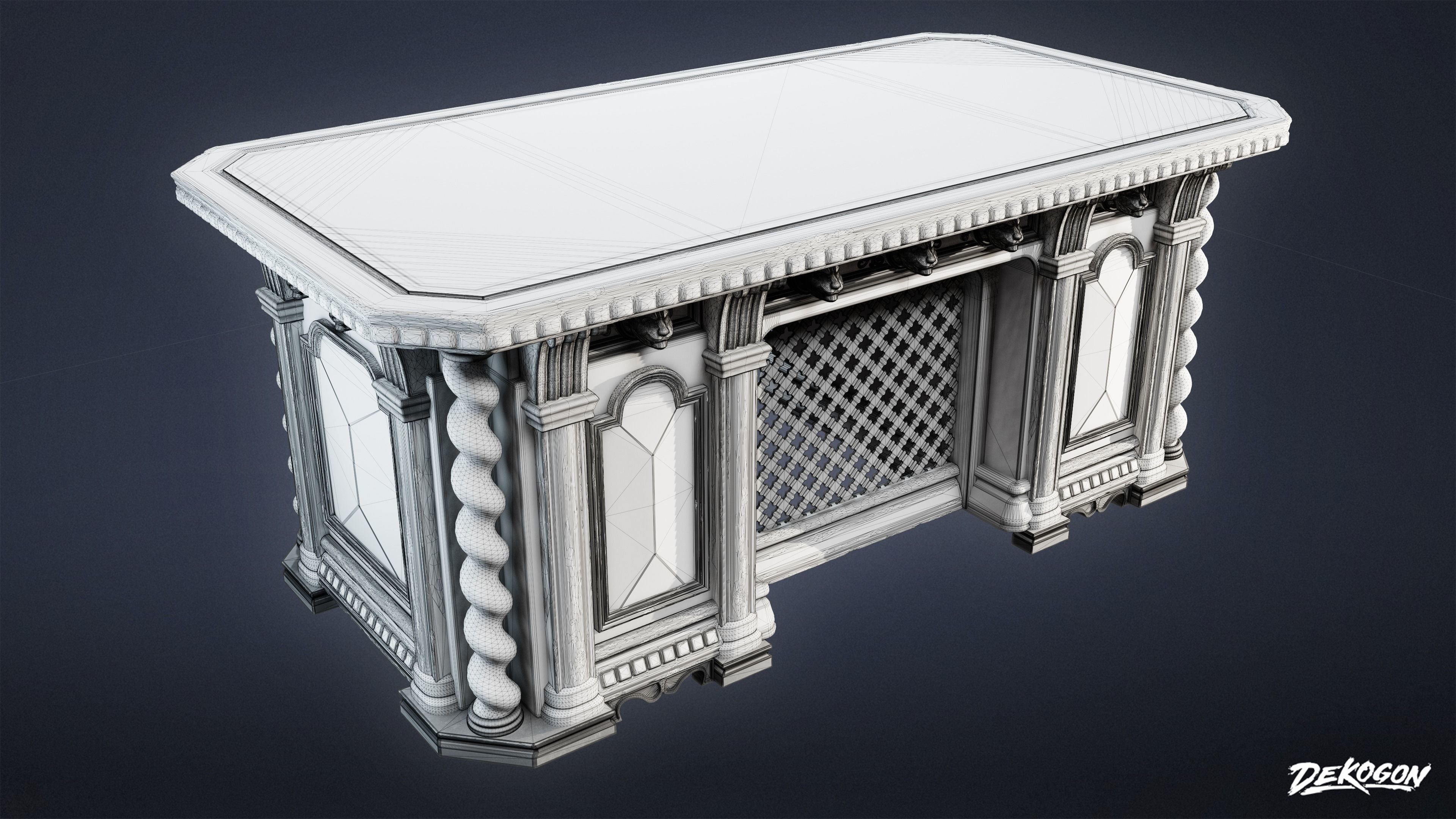 PIRATES - Captains Desk 01 - NANITE 3D model_1