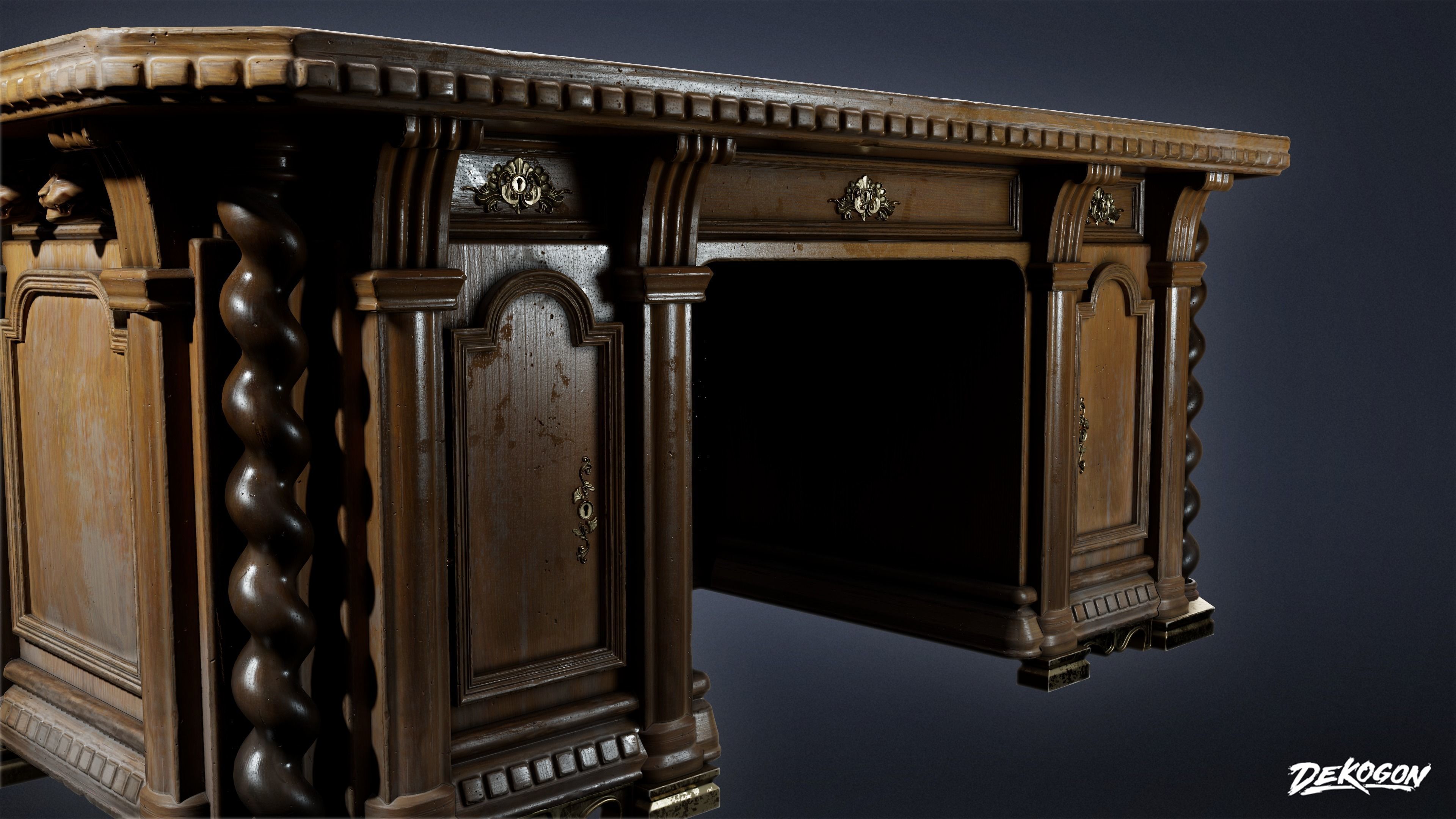 PIRATES - Captains Desk 01 - NANITE 3D model_5