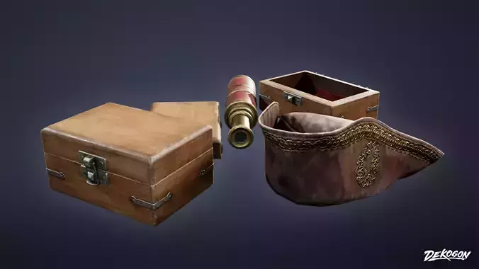 PIRATE - Captains Supplies 01 - LOW POLY Low-poly 3D model