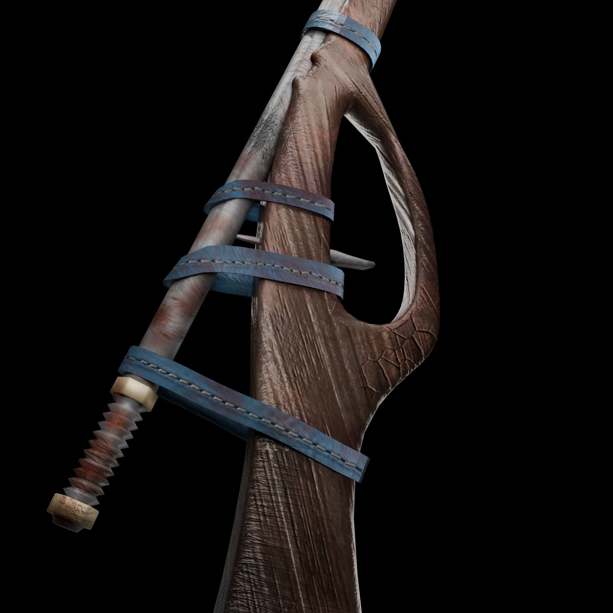 Rust Handmade Rifle Low-poly 3D model_5