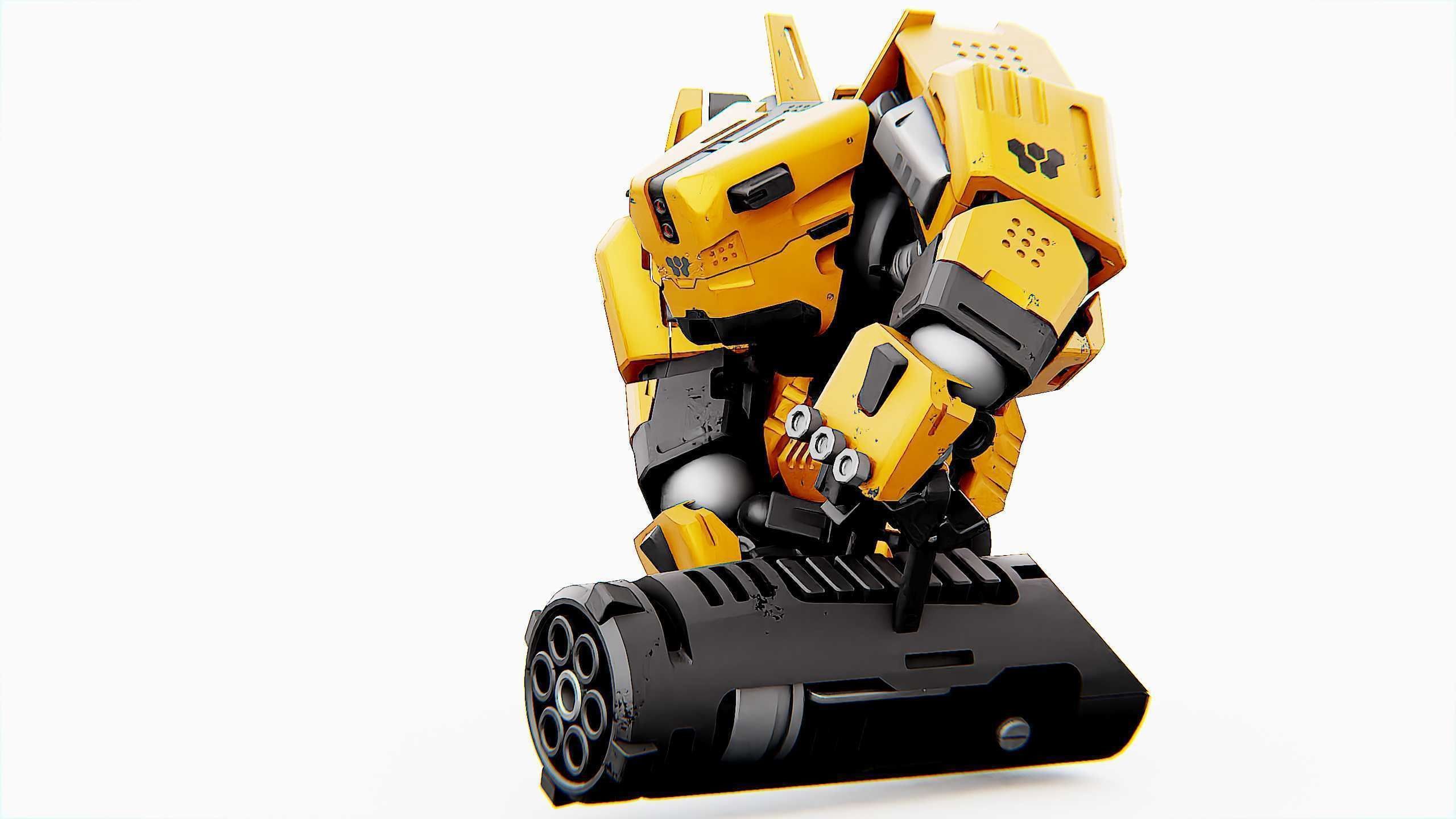 BIOMECH BOT Rigged for Unreal Engine - Unity - MIXAMO 3D model_5