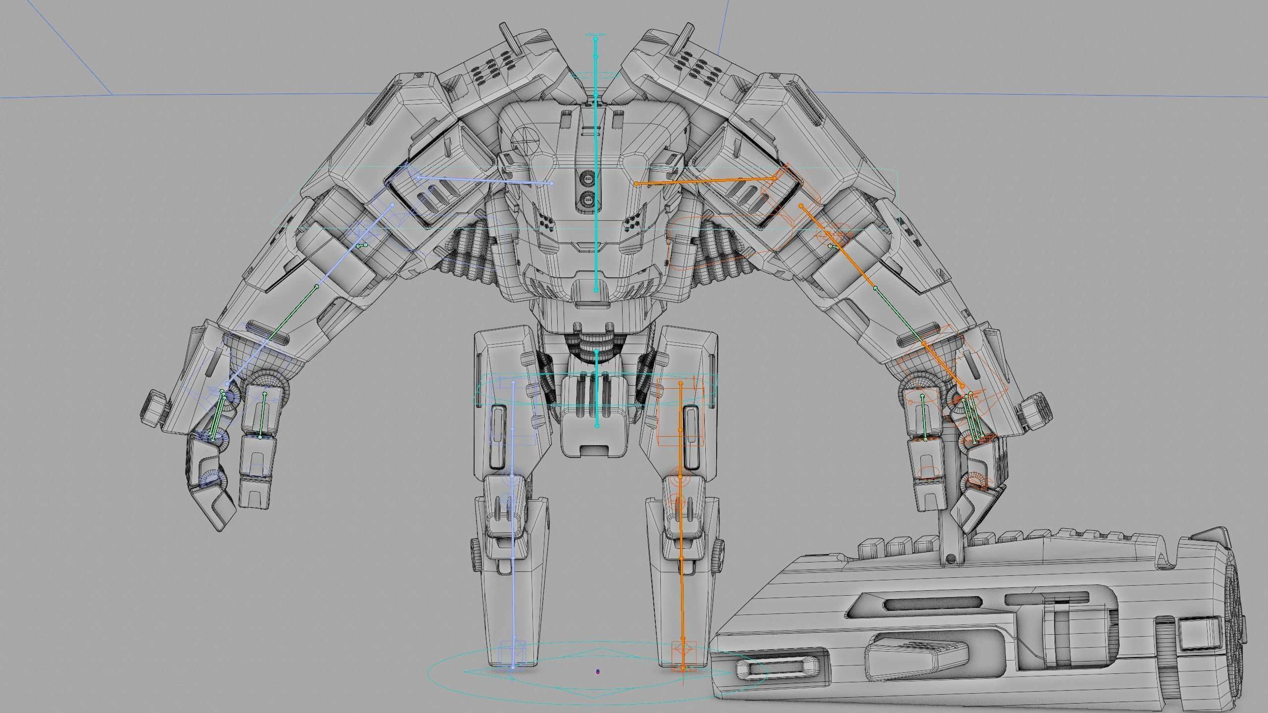 BIOMECH BOT Rigged for Unreal Engine - Unity - MIXAMO 3D model_42