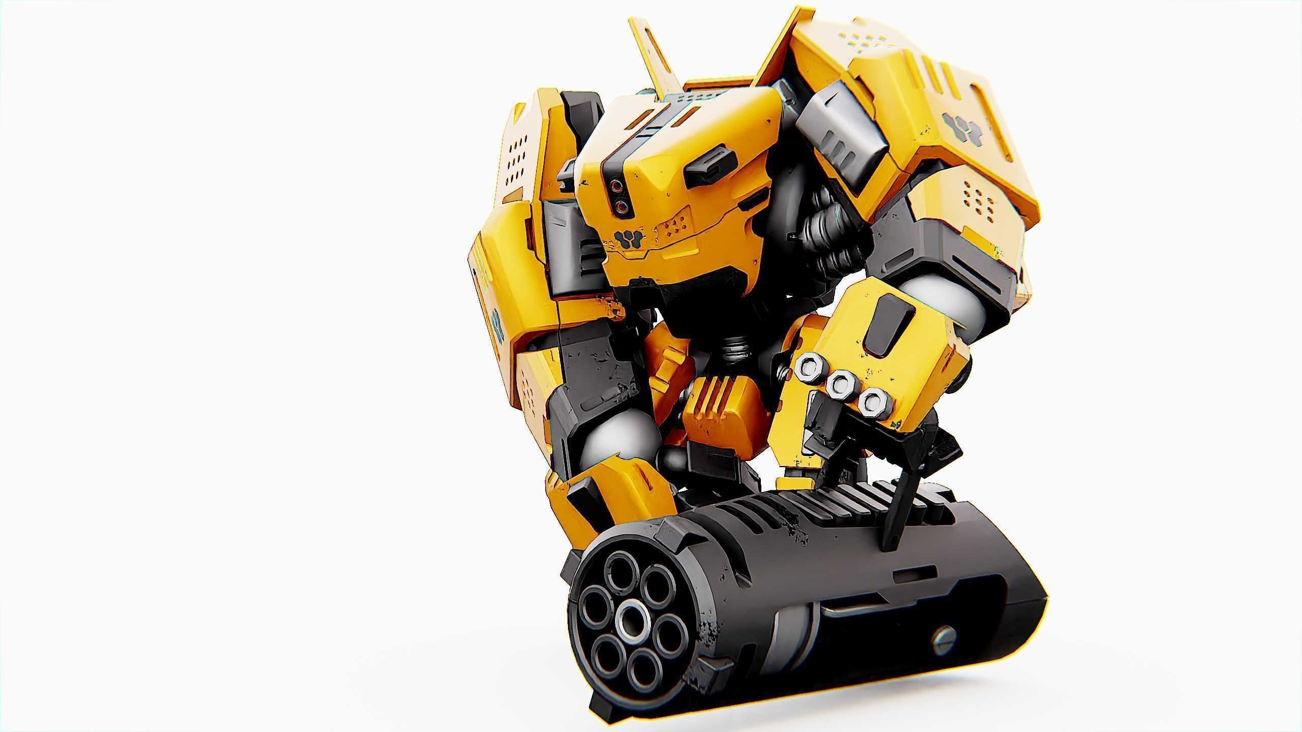 BIOMECH BOT Rigged for Unreal Engine - Unity - MIXAMO 3D model_4