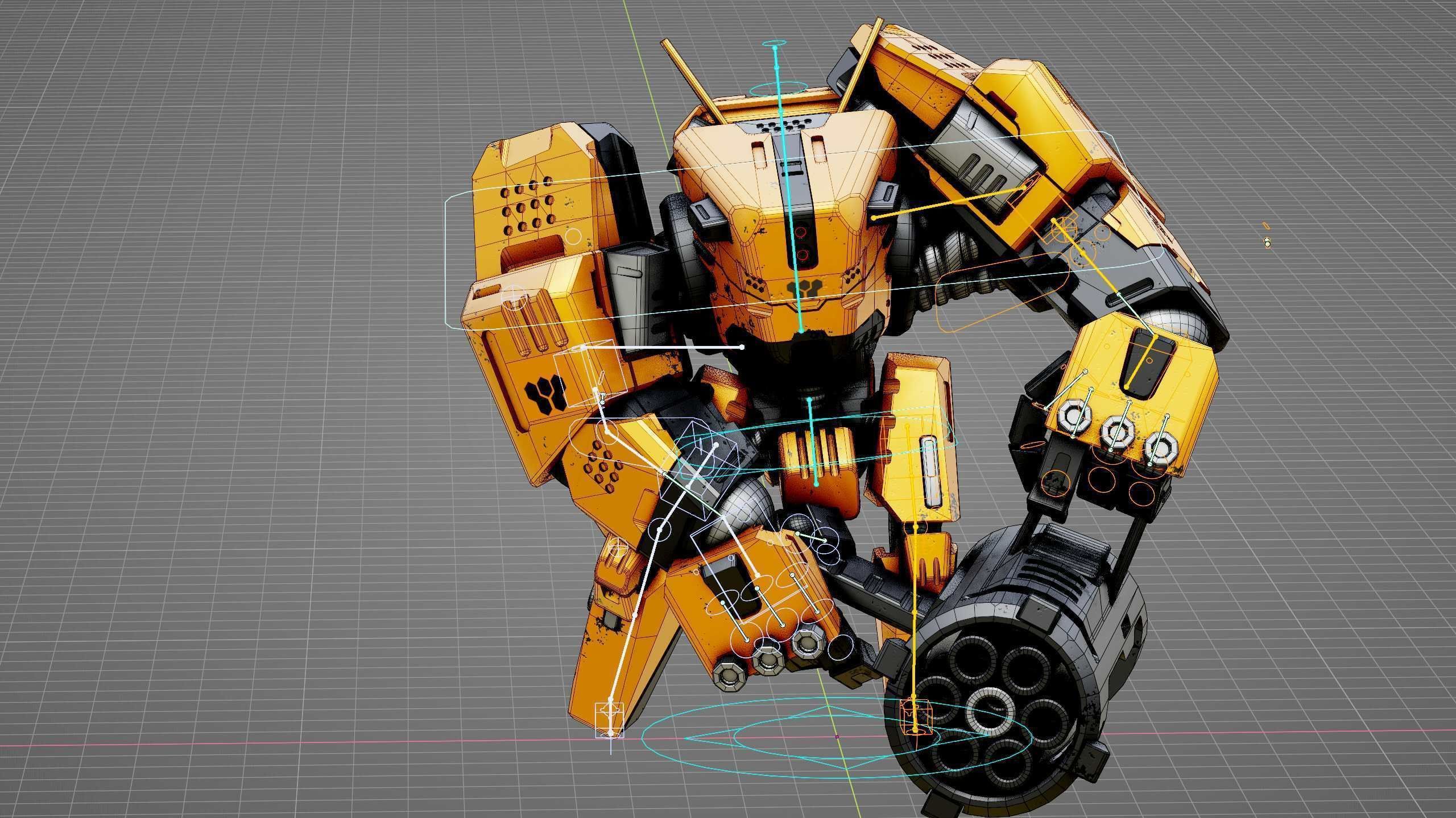 BIOMECH BOT Rigged for Unreal Engine - Unity - MIXAMO 3D model_37
