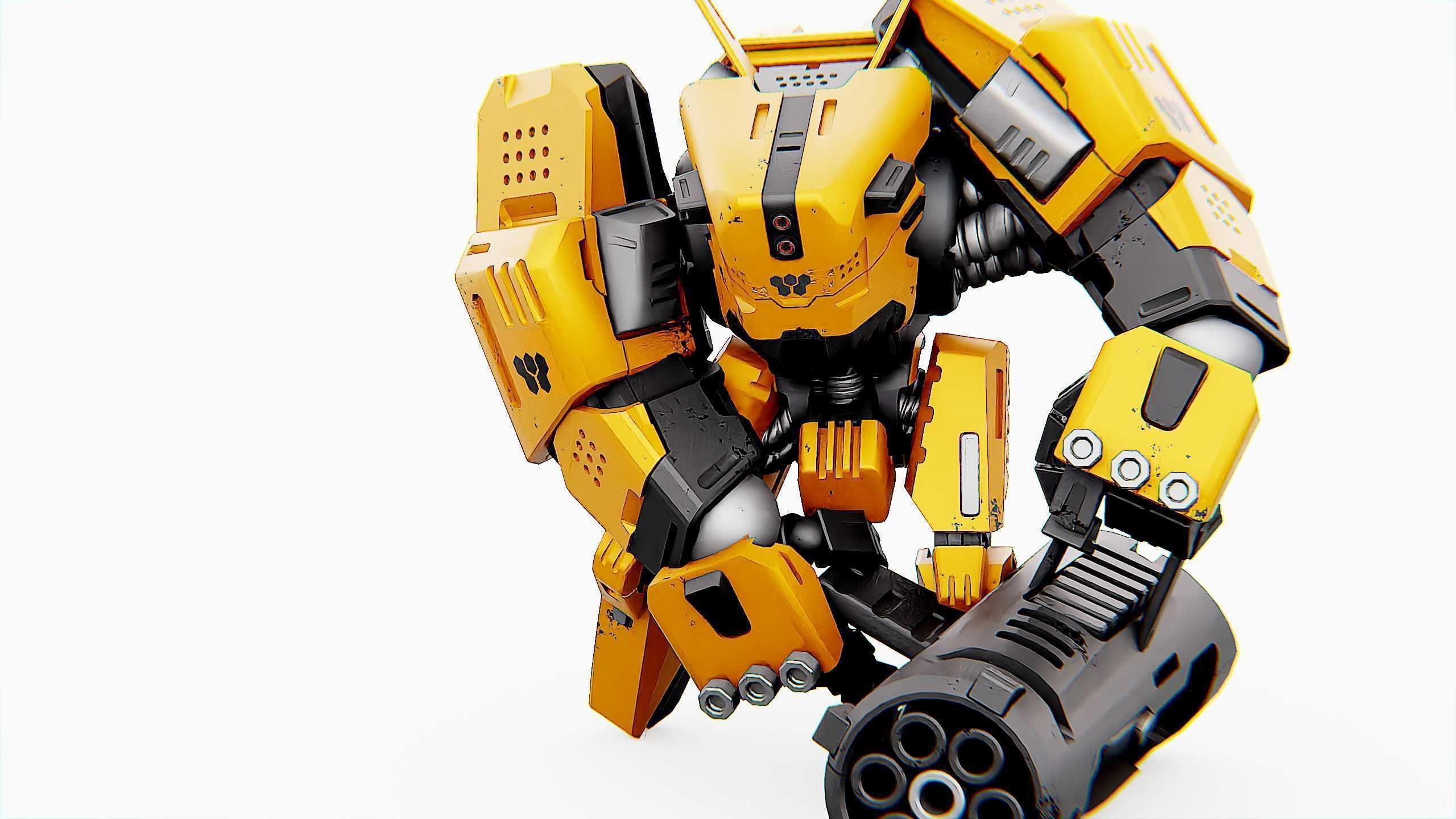 BIOMECH BOT Rigged for Unreal Engine - Unity - MIXAMO 3D model_28