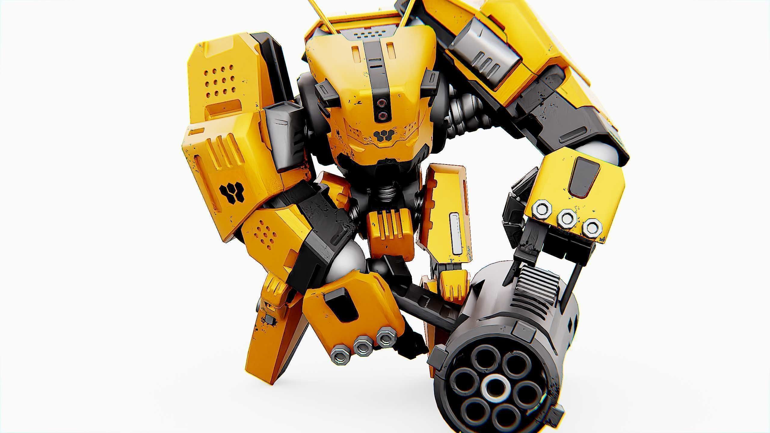 BIOMECH BOT Rigged for Unreal Engine - Unity - MIXAMO 3D model_18