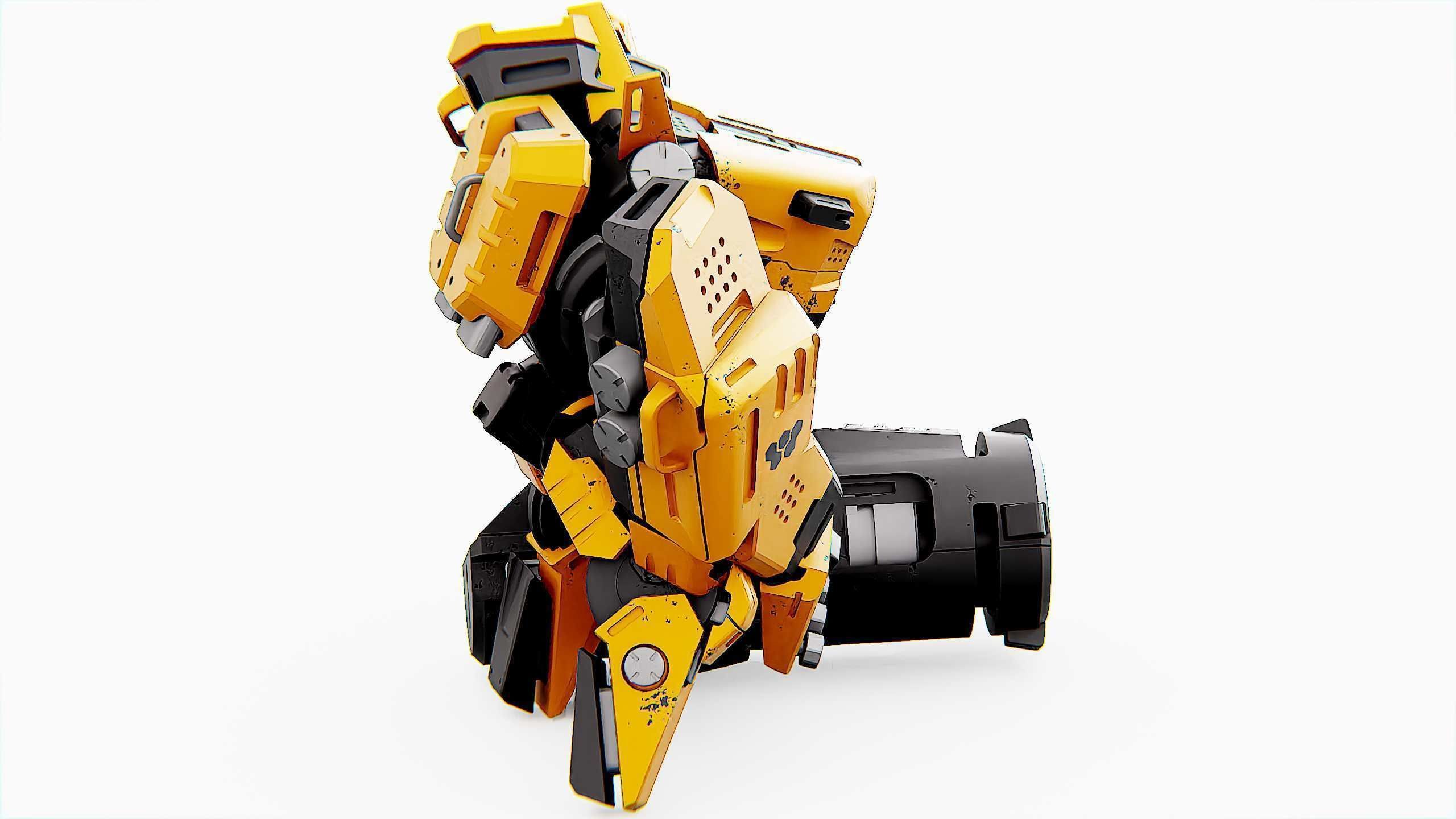 BIOMECH BOT Rigged for Unreal Engine - Unity - MIXAMO 3D model_14