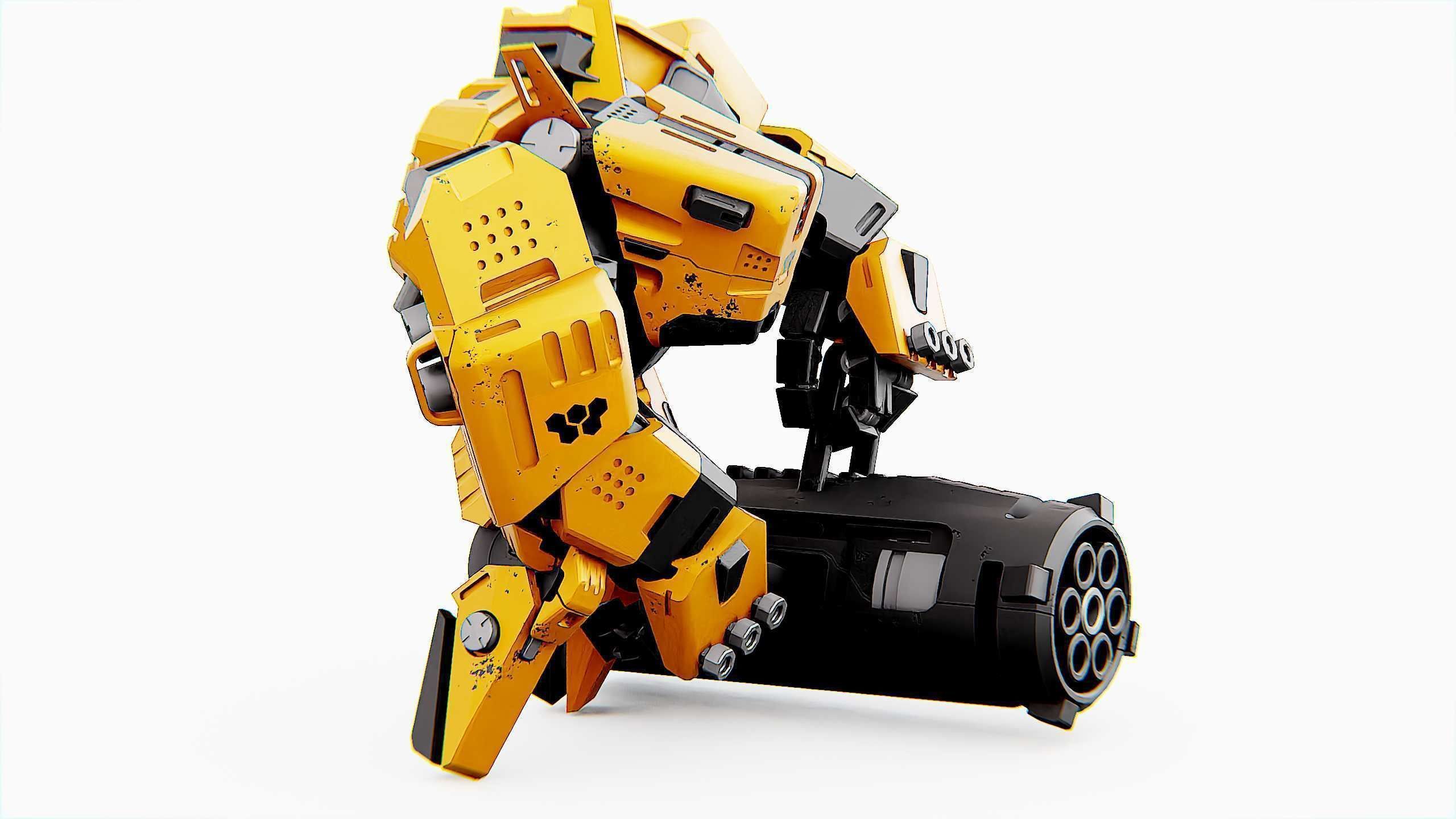 BIOMECH BOT Rigged for Unreal Engine - Unity - MIXAMO 3D model_15