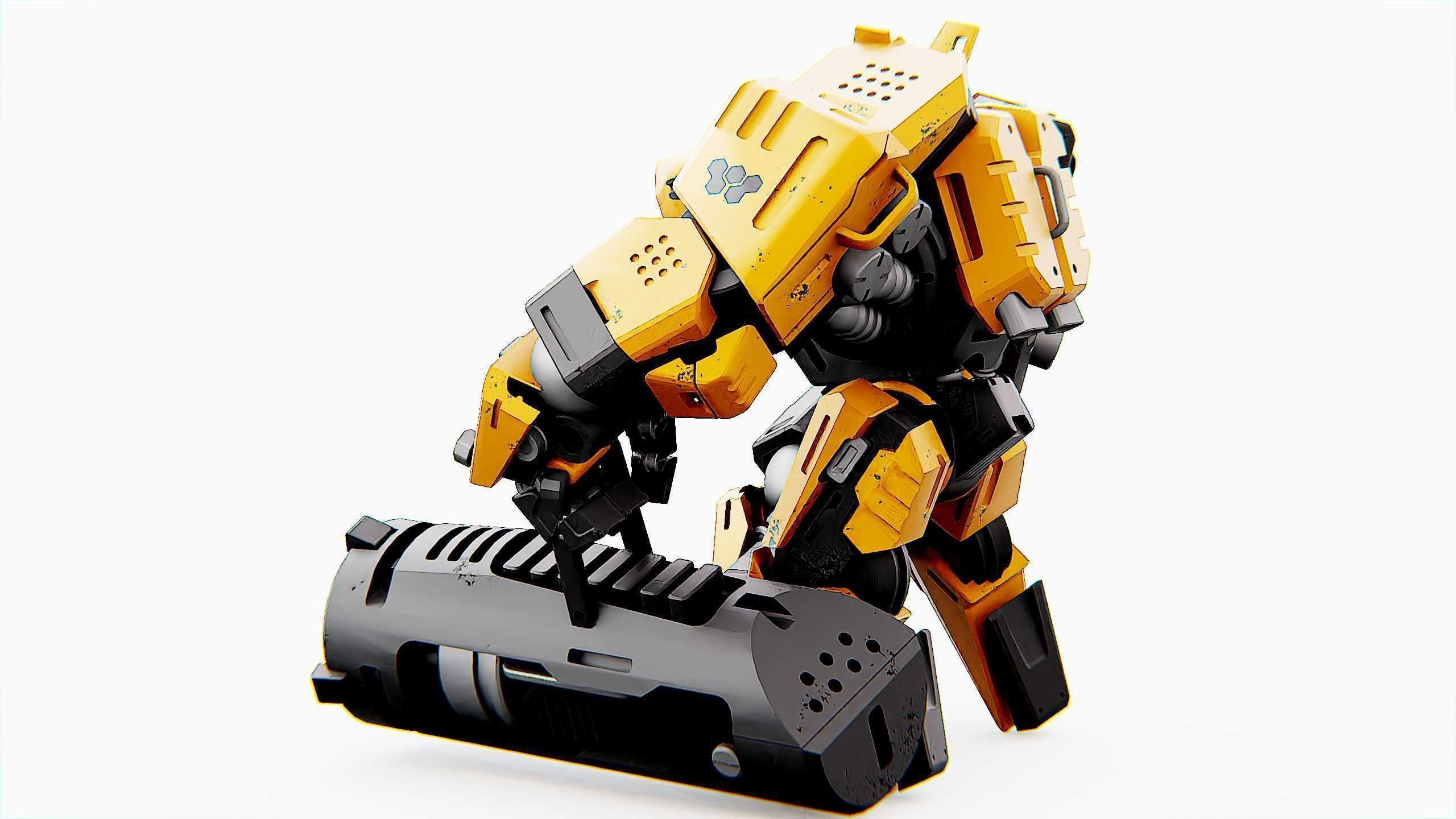 BIOMECH BOT Rigged for Unreal Engine - Unity - MIXAMO 3D model_8