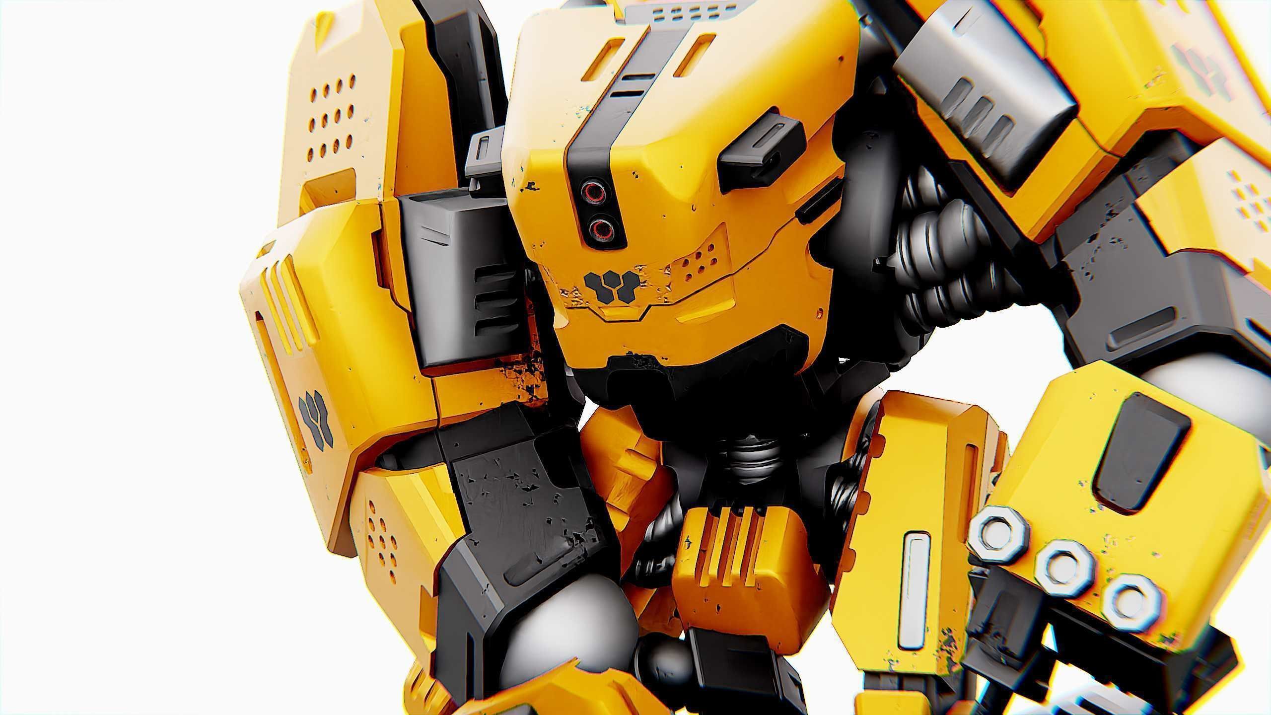 BIOMECH BOT Rigged for Unreal Engine - Unity - MIXAMO 3D model_19