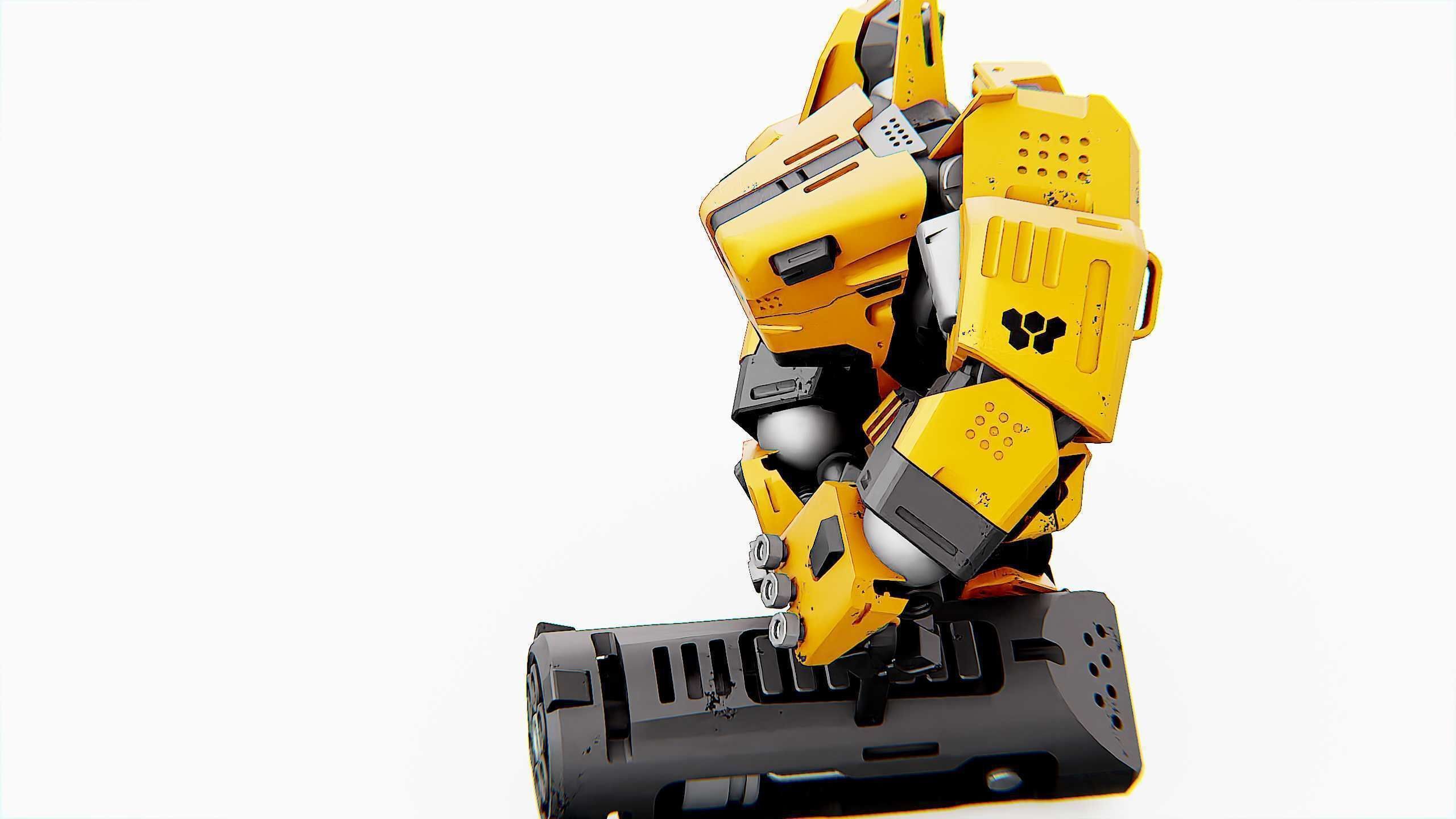 BIOMECH BOT Rigged for Unreal Engine - Unity - MIXAMO 3D model_29