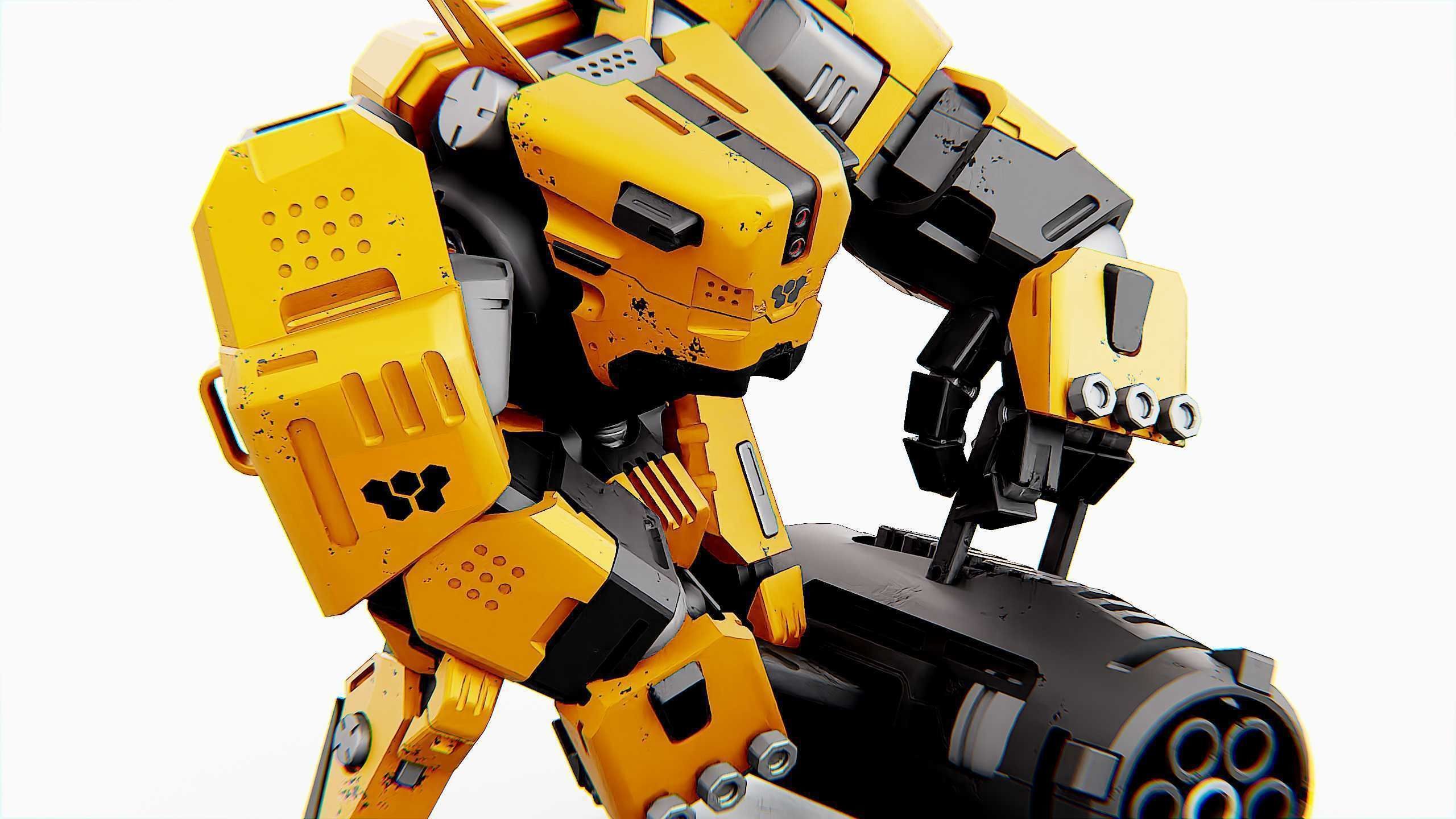 BIOMECH BOT Rigged for Unreal Engine - Unity - MIXAMO 3D model_24