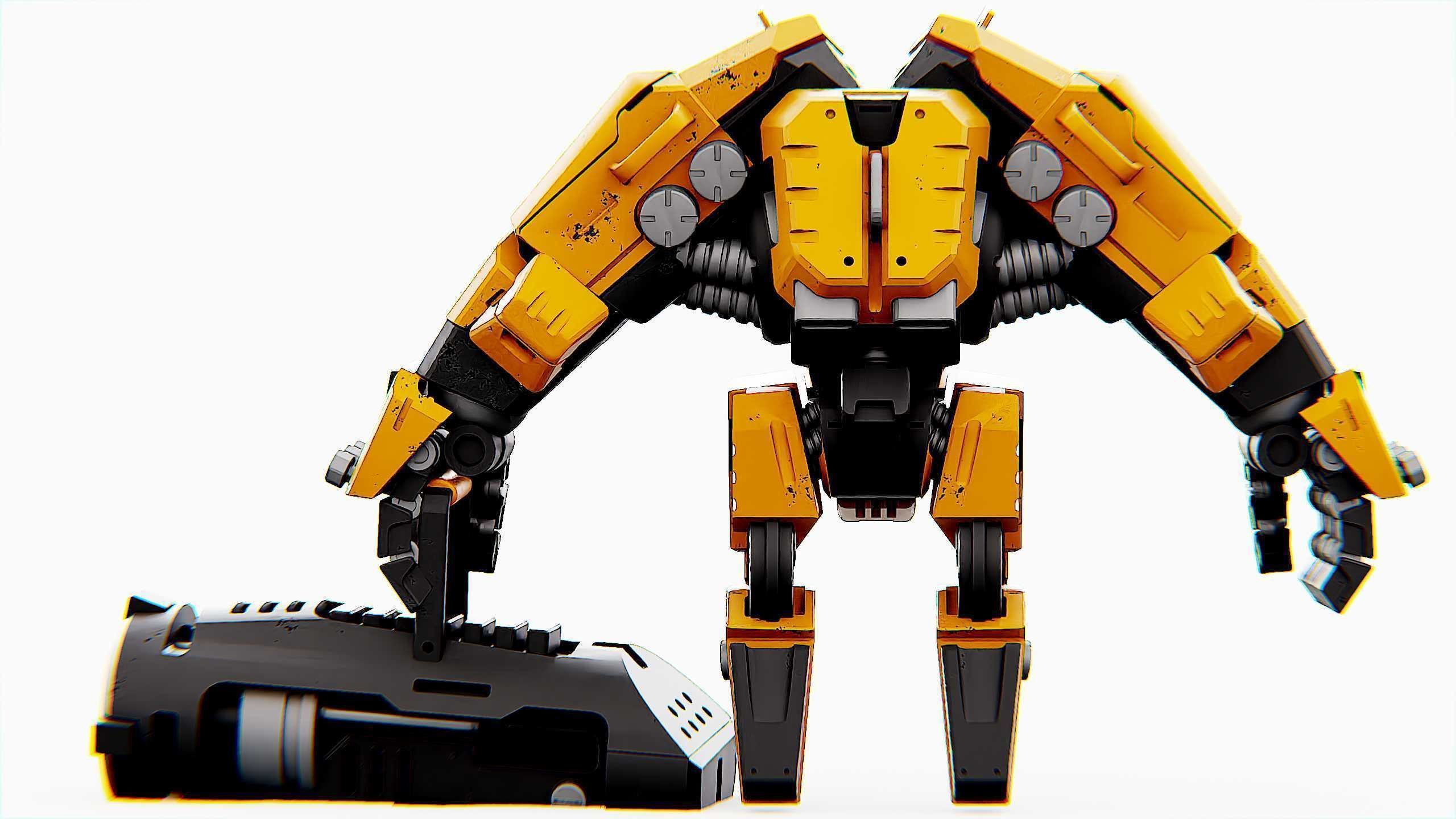 BIOMECH BOT Rigged for Unreal Engine - Unity - MIXAMO 3D model_31