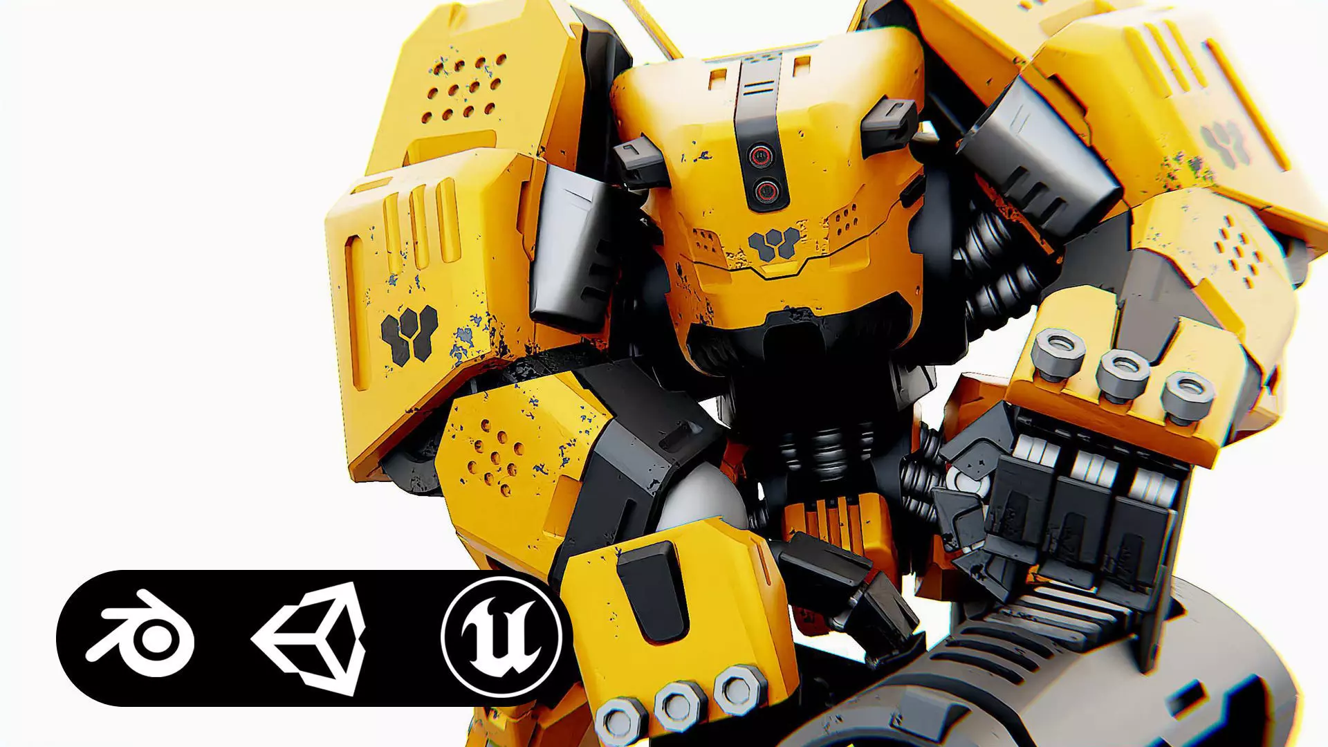 BIOMECH BOT Rigged for Unreal Engine - Unity - MIXAMO 3D model_0