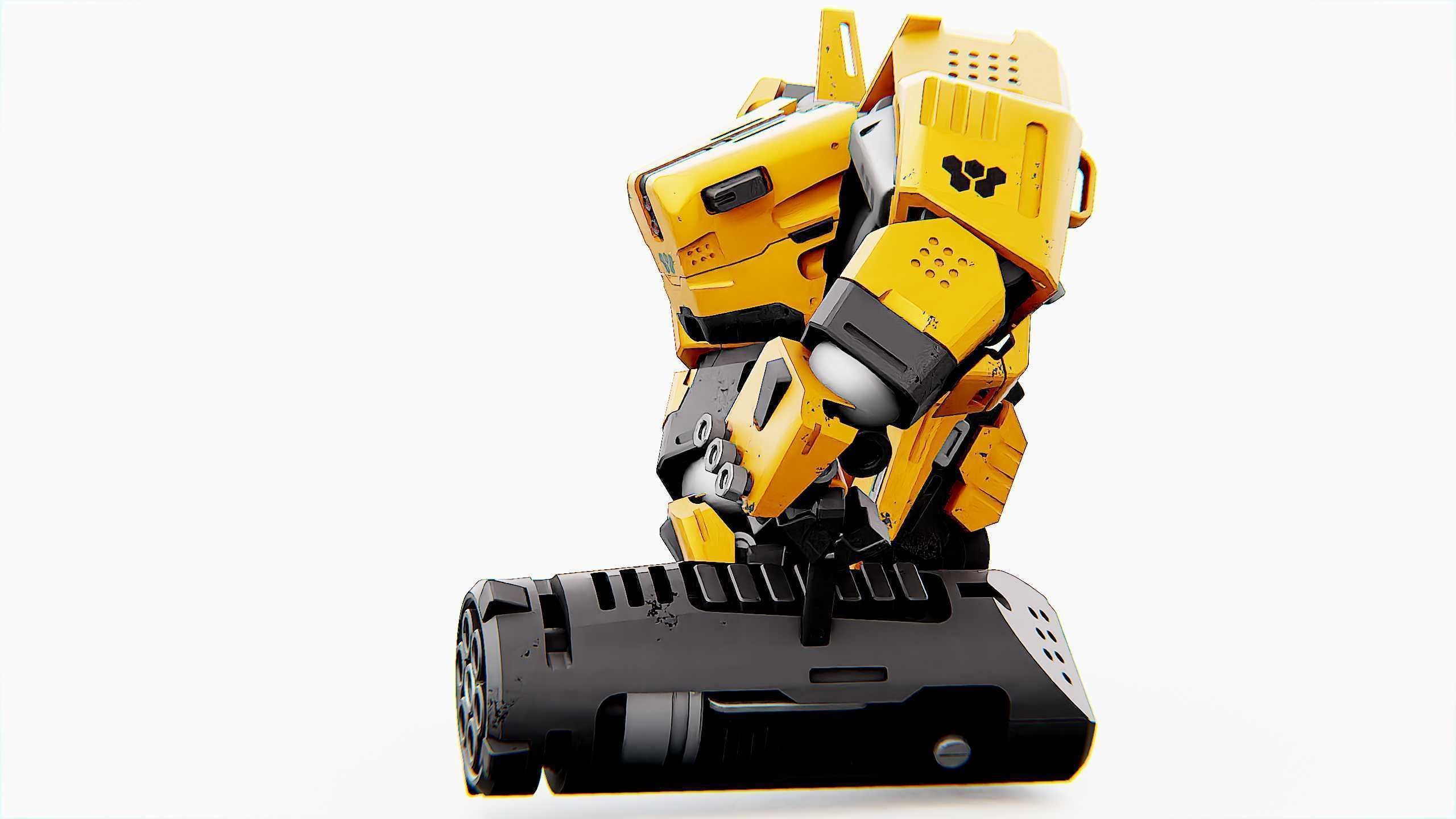 BIOMECH BOT Rigged for Unreal Engine - Unity - MIXAMO 3D model_6