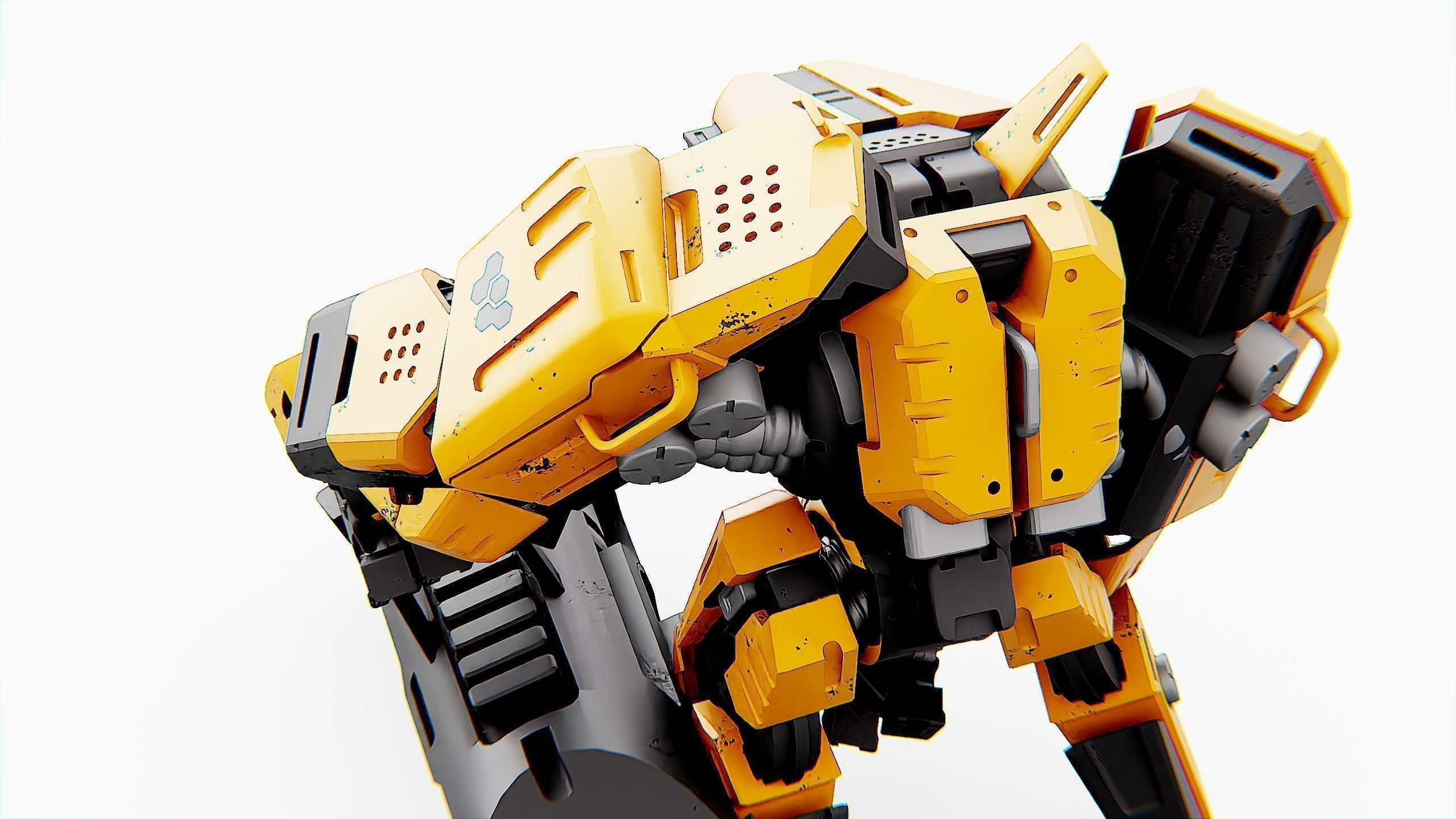 BIOMECH BOT Rigged for Unreal Engine - Unity - MIXAMO 3D model_22