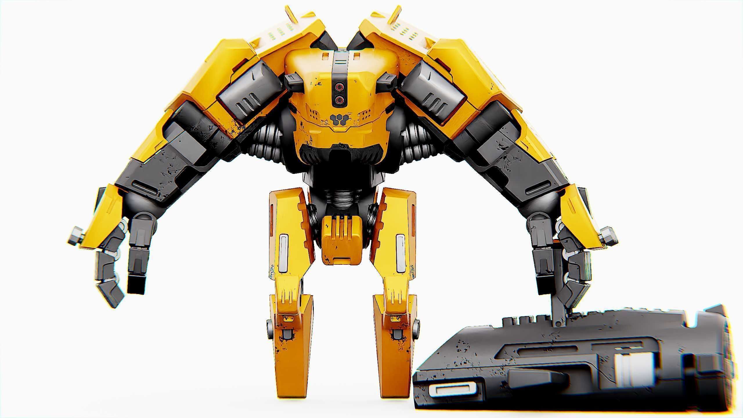 BIOMECH BOT Rigged for Unreal Engine - Unity - MIXAMO 3D model_30