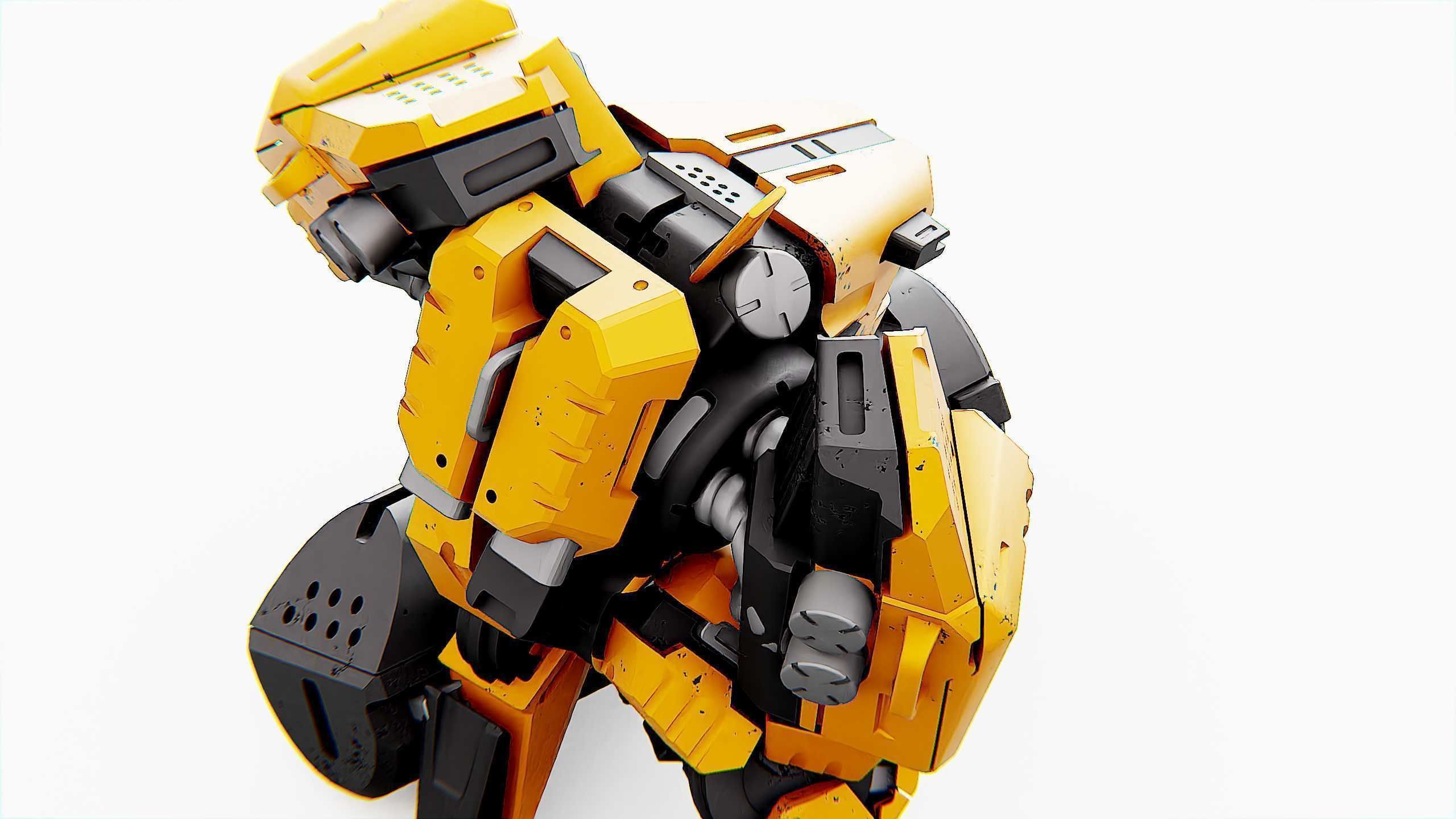 BIOMECH BOT Rigged for Unreal Engine - Unity - MIXAMO 3D model_23