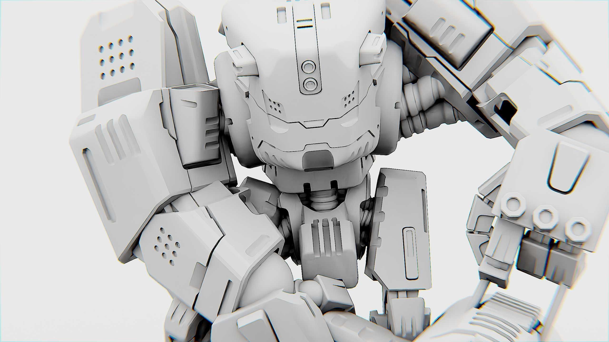 BIOMECH BOT Rigged for Unreal Engine - Unity - MIXAMO 3D model_35
