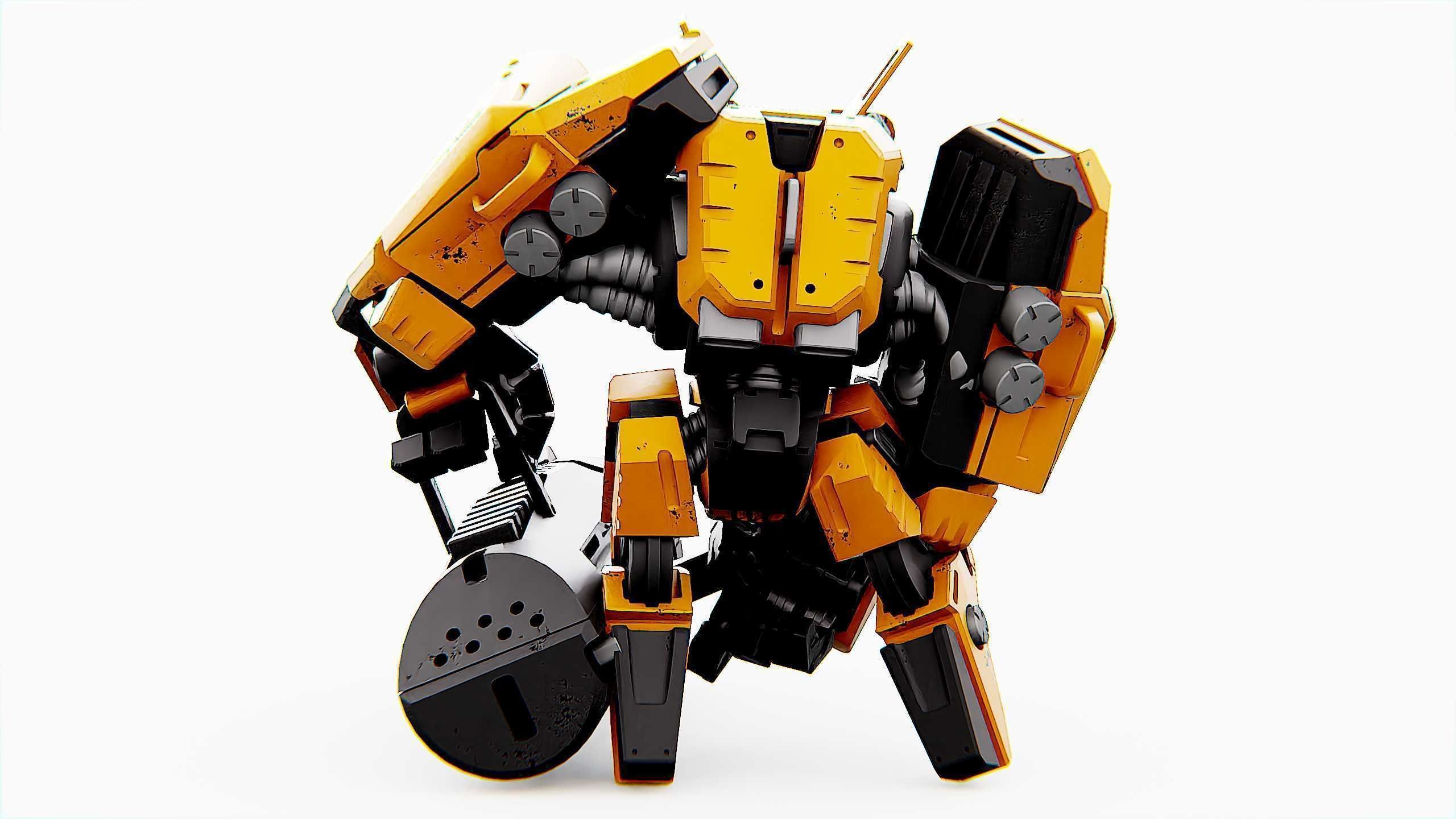 BIOMECH BOT Rigged for Unreal Engine - Unity - MIXAMO 3D model_11