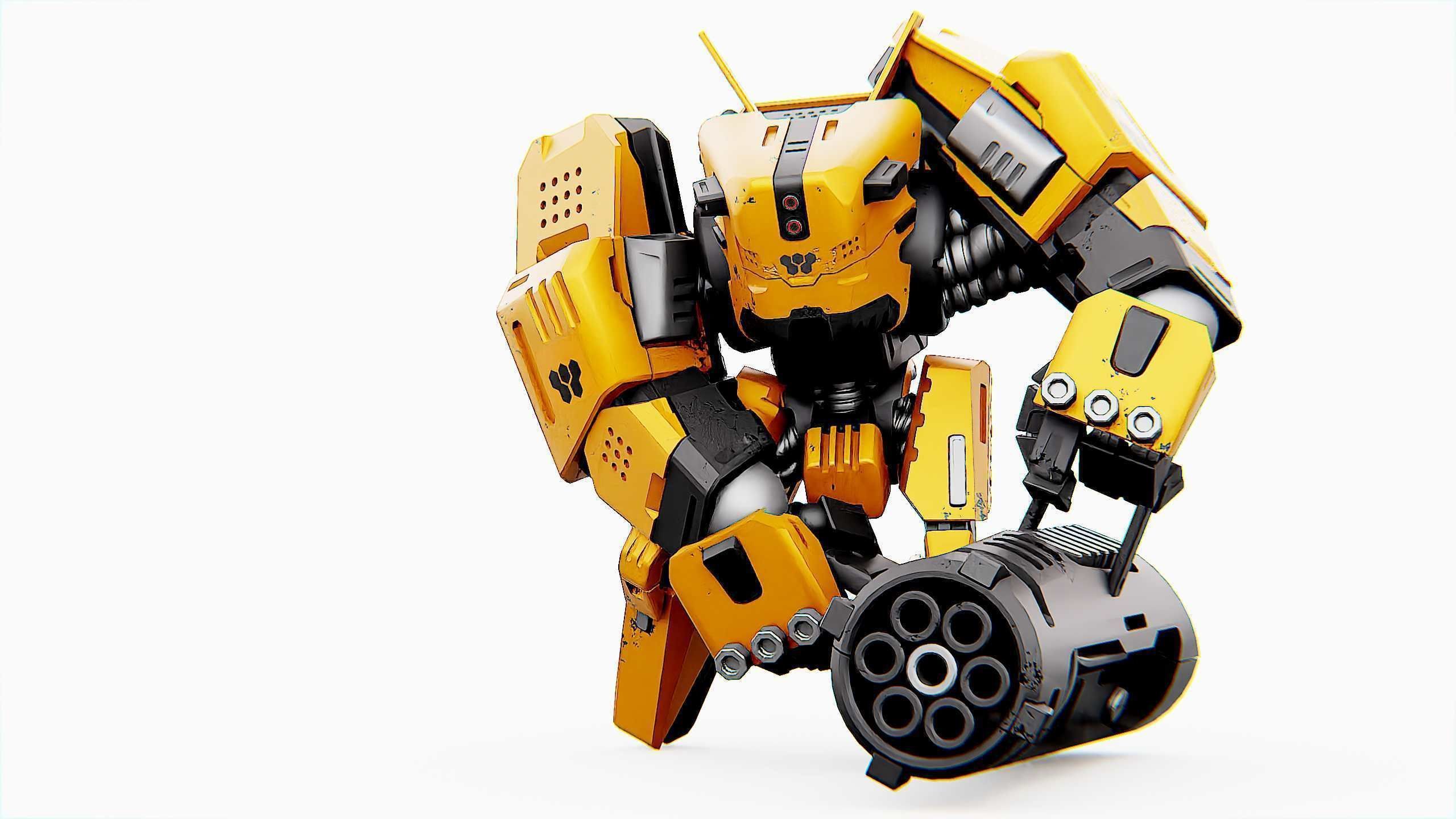 BIOMECH BOT Rigged for Unreal Engine - Unity - MIXAMO 3D model_2