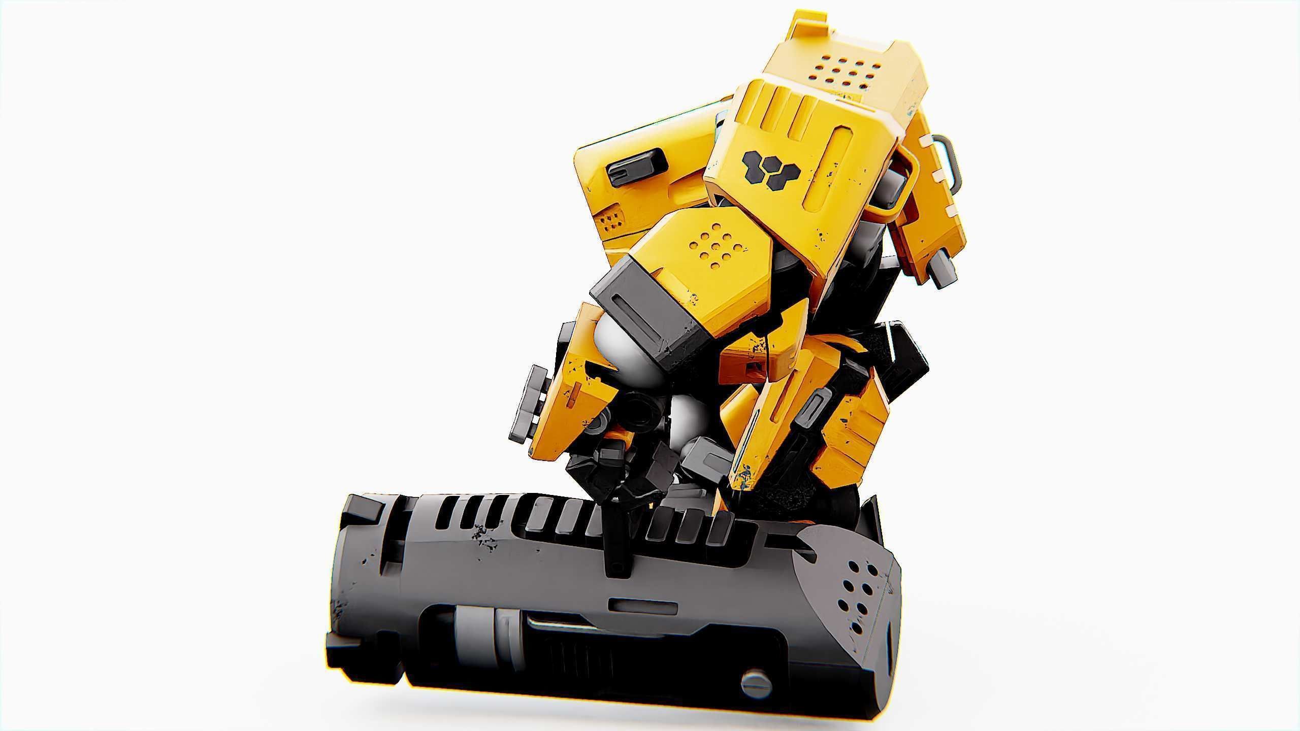 BIOMECH BOT Rigged for Unreal Engine - Unity - MIXAMO 3D model_7