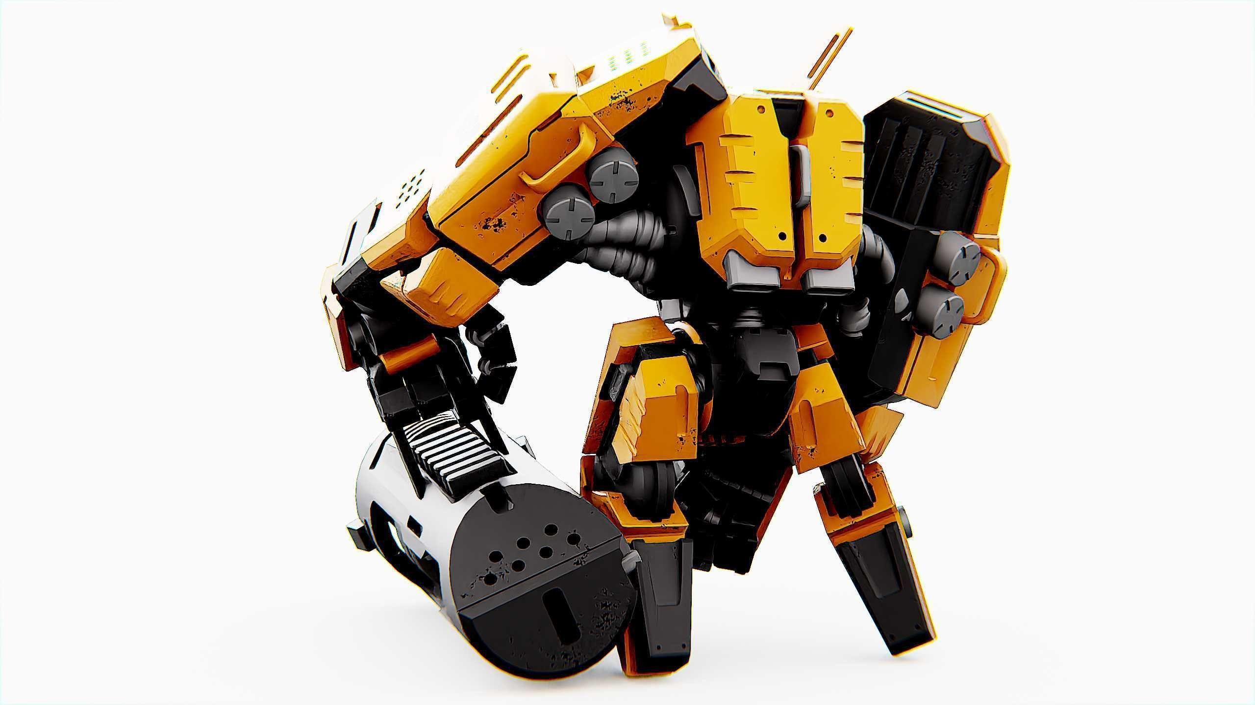 BIOMECH BOT Rigged for Unreal Engine - Unity - MIXAMO 3D model_10