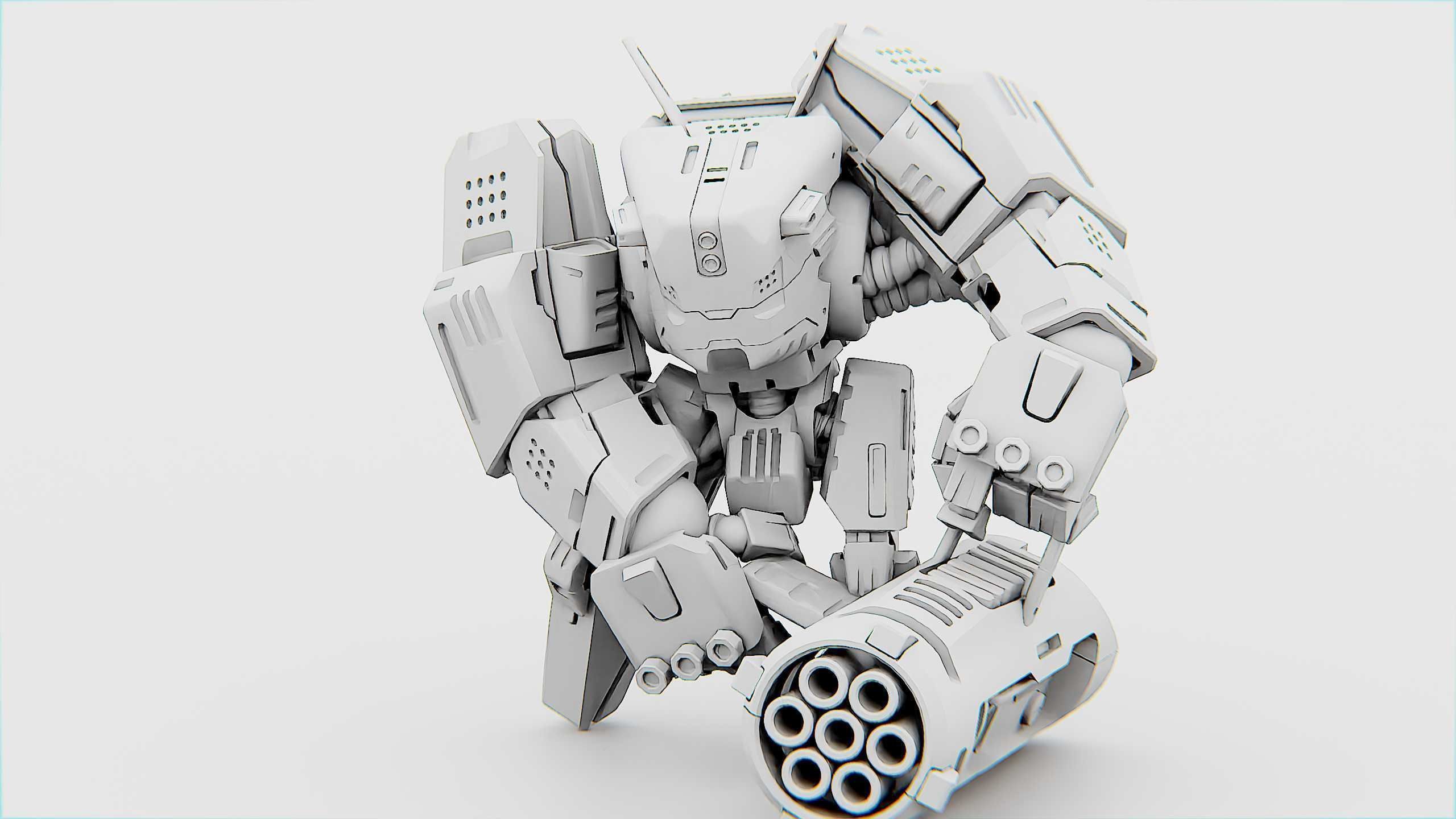 BIOMECH BOT Rigged for Unreal Engine - Unity - MIXAMO 3D model_32