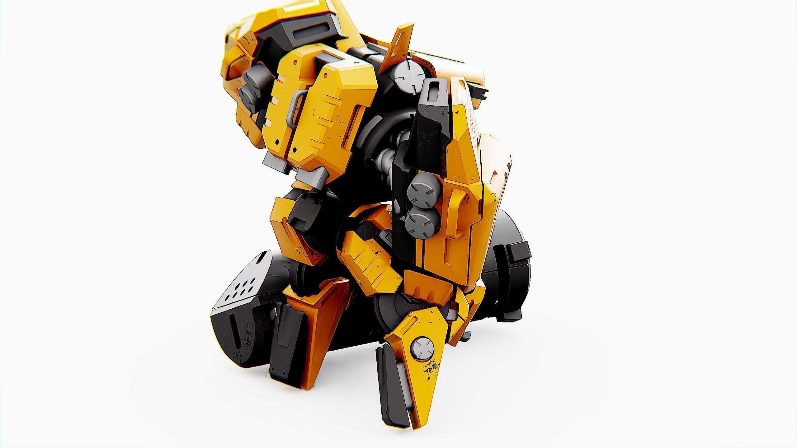 BIOMECH BOT Rigged for Unreal Engine - Unity - MIXAMO 3D model_13