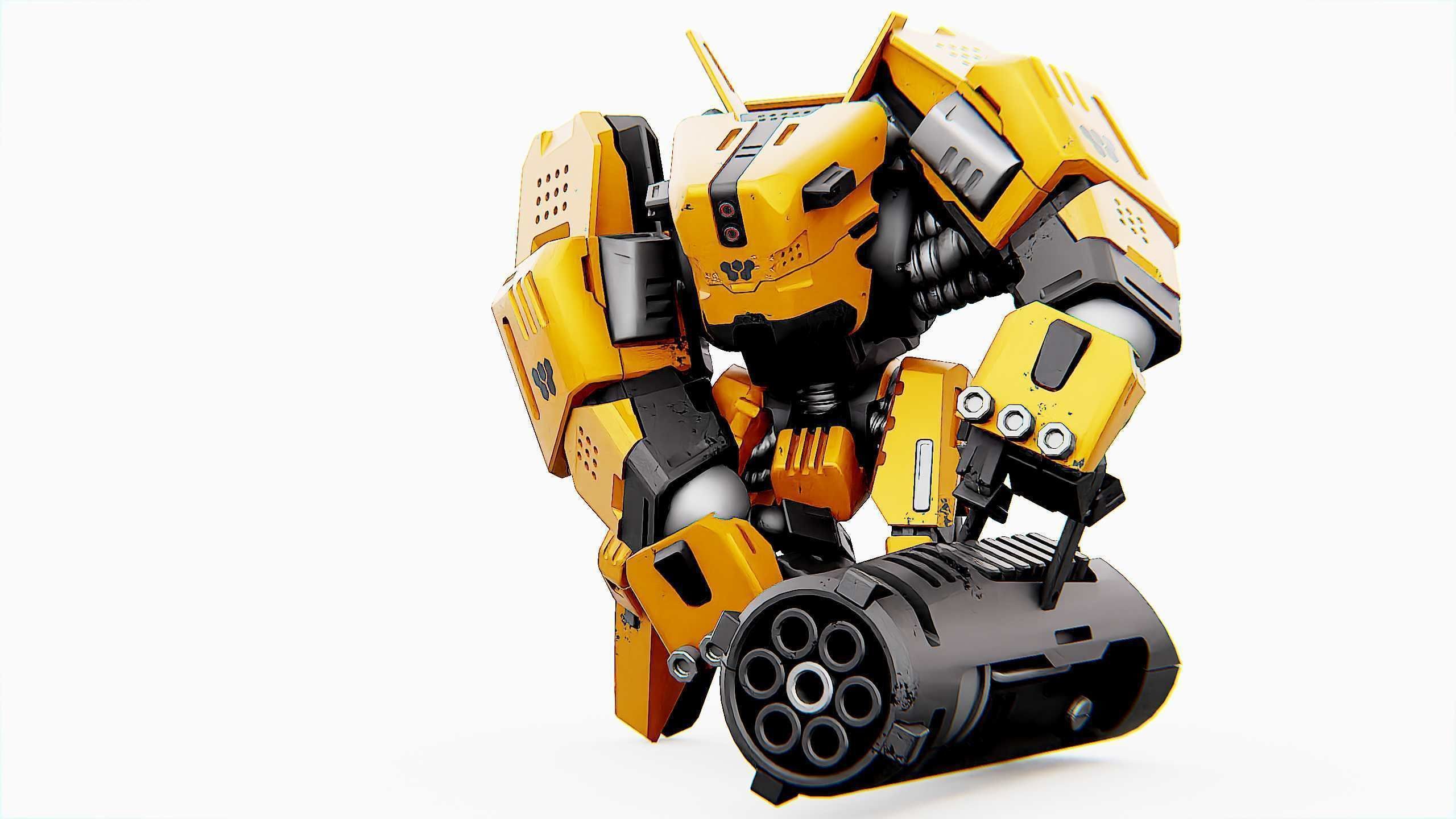 BIOMECH BOT Rigged for Unreal Engine - Unity - MIXAMO 3D model_3