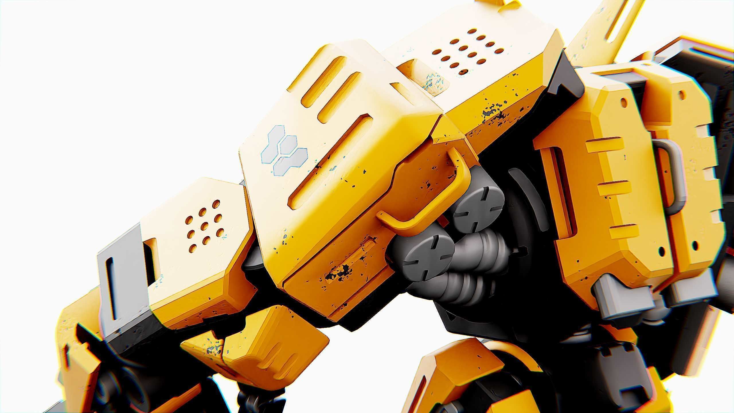 BIOMECH BOT Rigged for Unreal Engine - Unity - MIXAMO 3D model_26