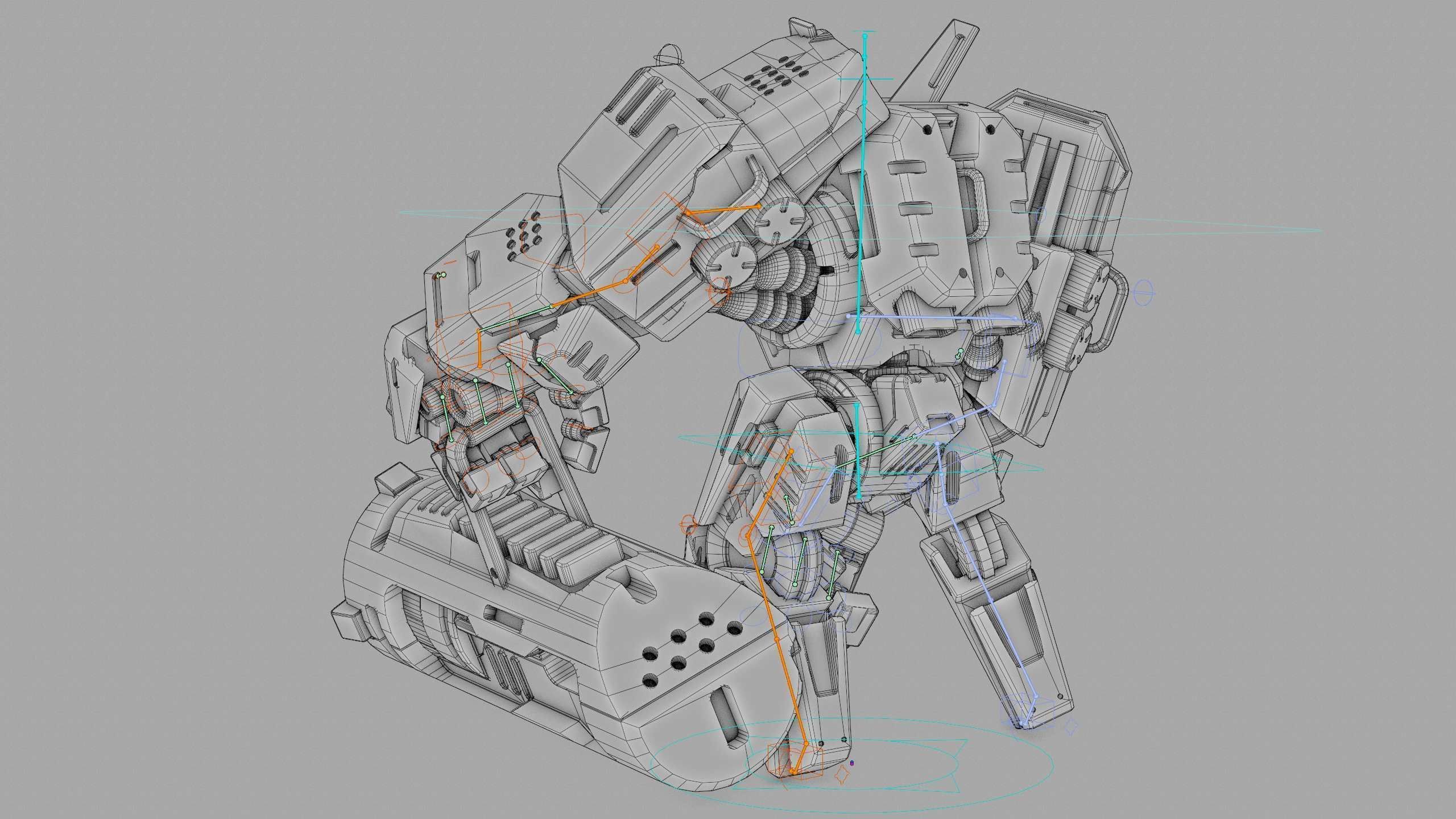 BIOMECH BOT Rigged for Unreal Engine - Unity - MIXAMO 3D model_41