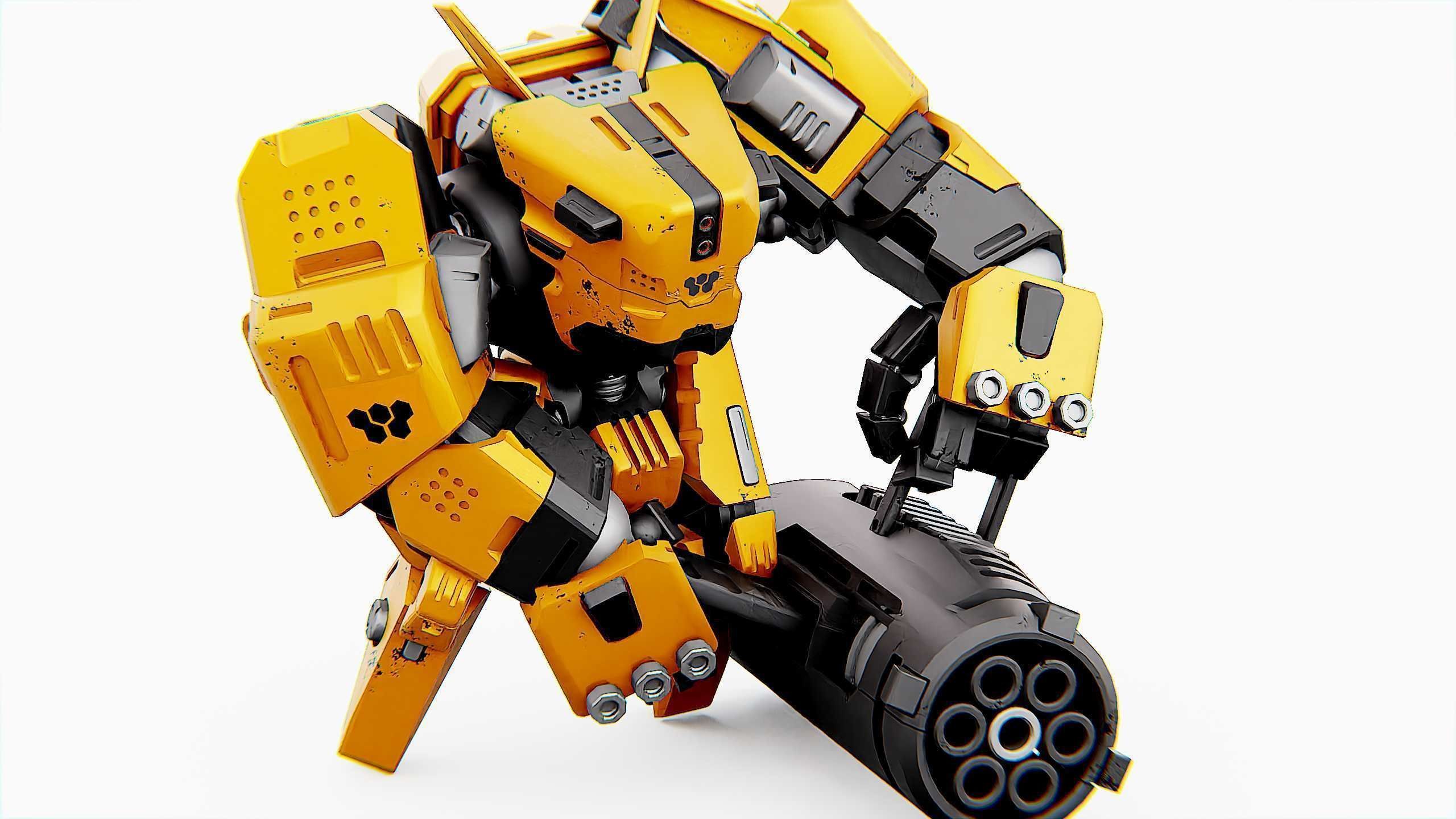 BIOMECH BOT Rigged for Unreal Engine - Unity - MIXAMO 3D model_17