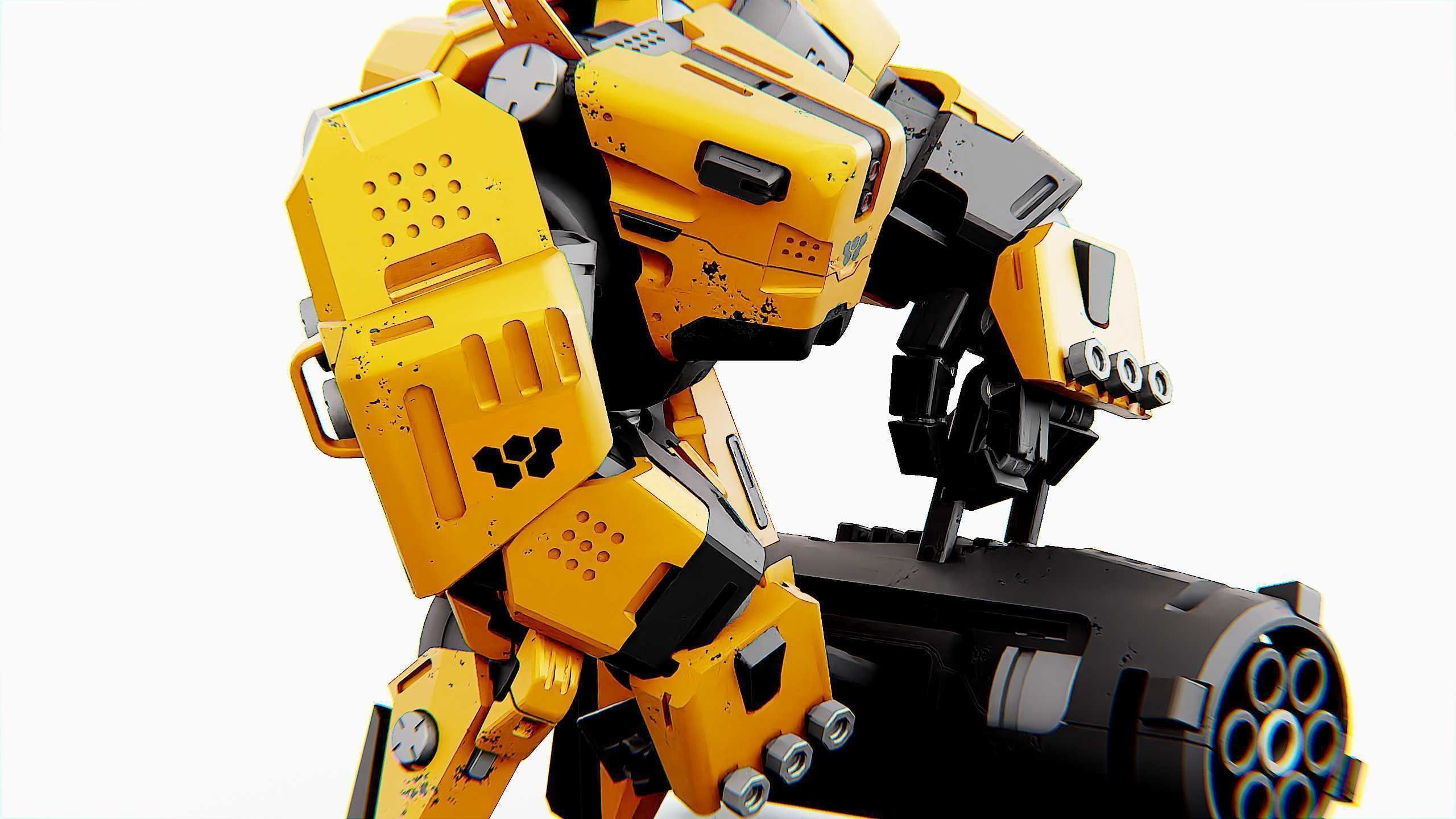 BIOMECH BOT Rigged for Unreal Engine - Unity - MIXAMO 3D model_27