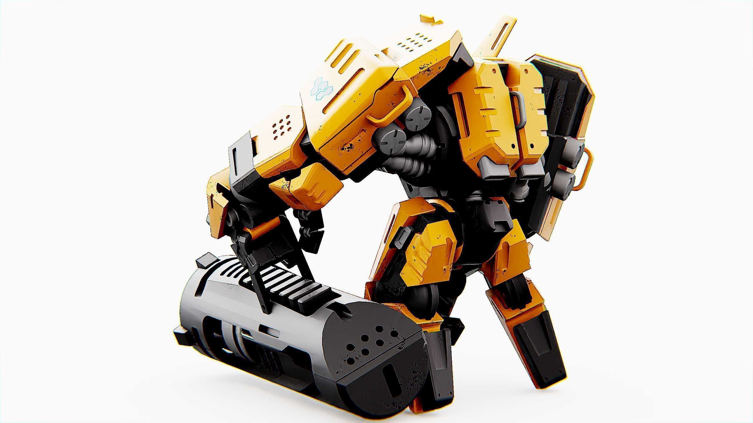 BIOMECH BOT Rigged for Unreal Engine - Unity - MIXAMO 3D model_9