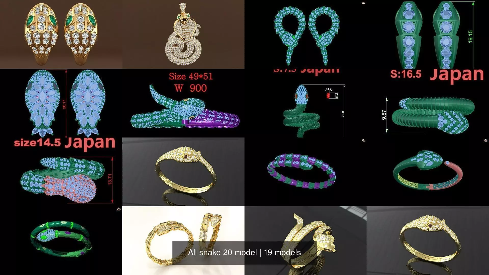 All snake 20 model 3D Model Collection_1
